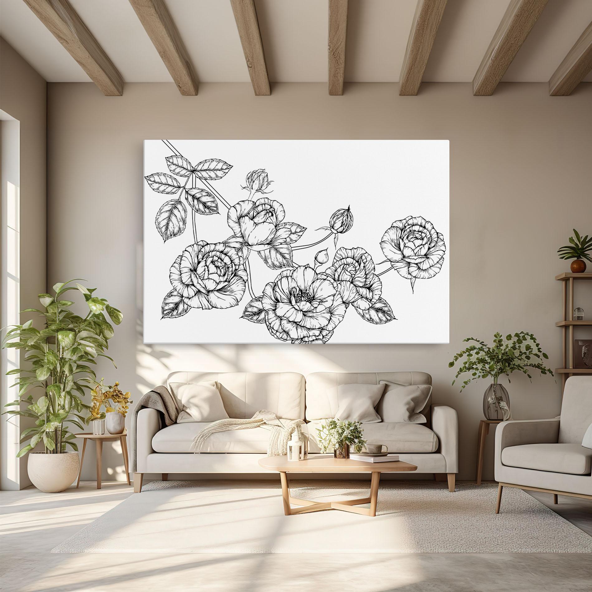 Vászonkép Big Roses Line mockup 6