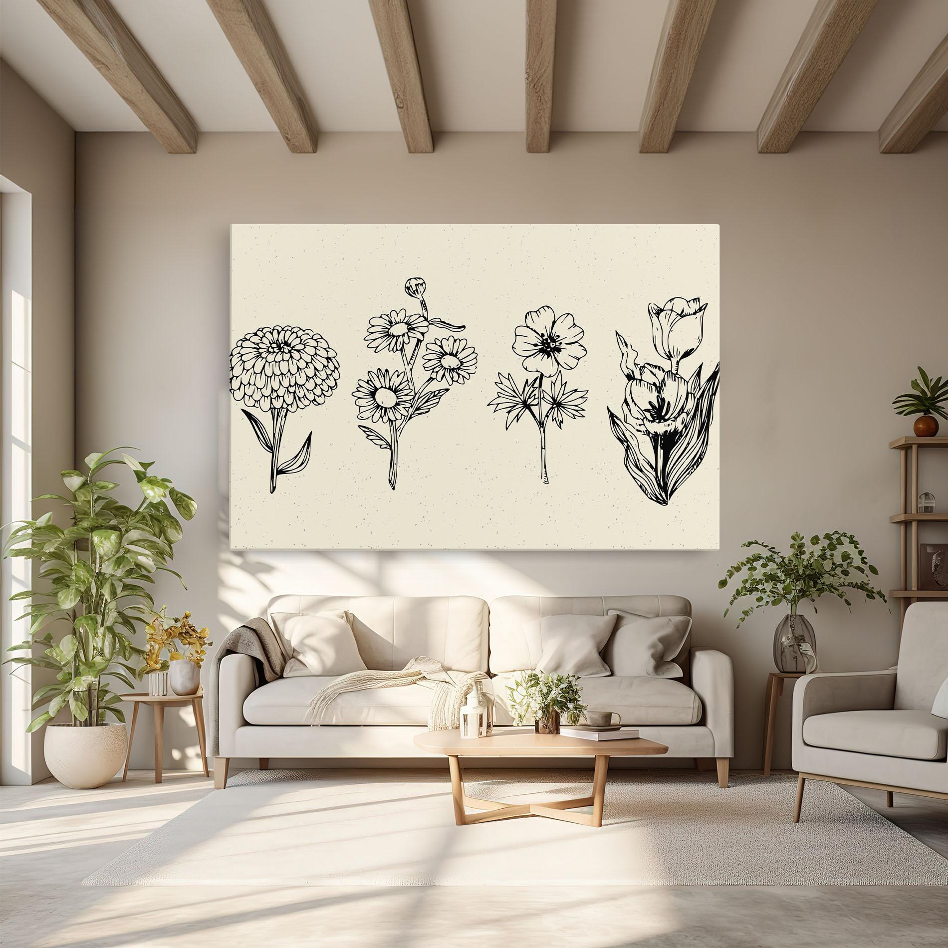 Vászonkép Black Line Cream mockup 6