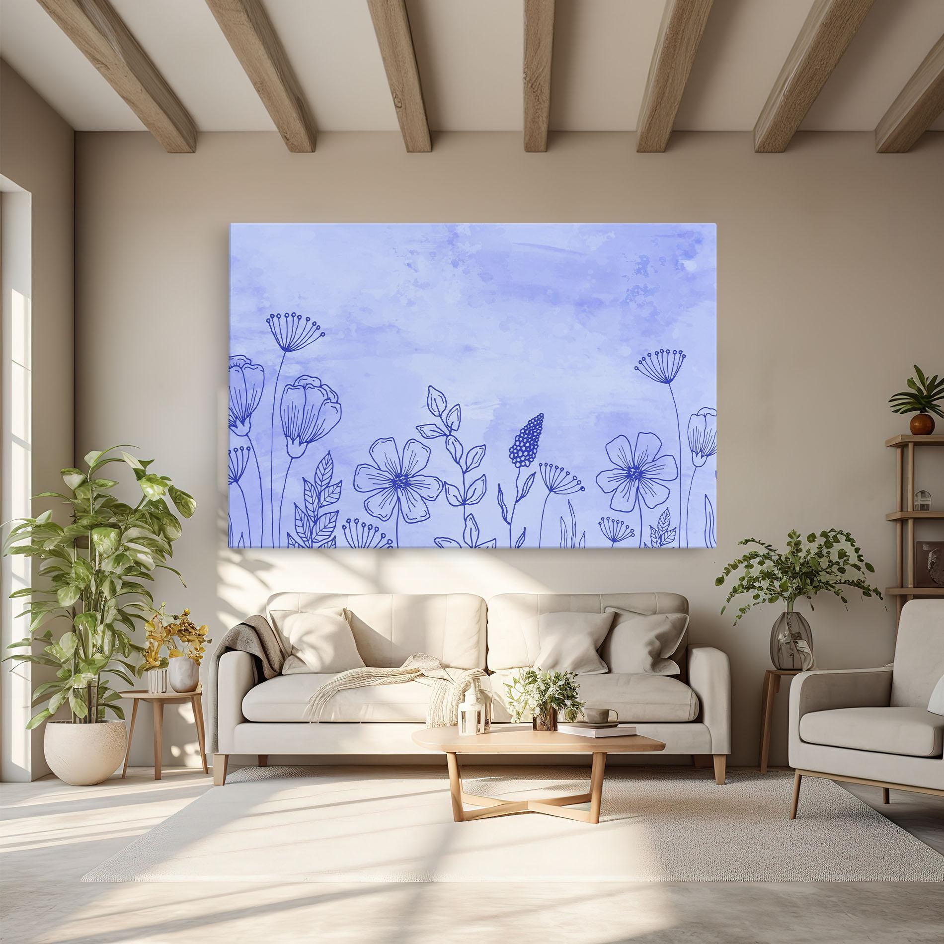 Vászonkép Blue Line Plant mockup 6