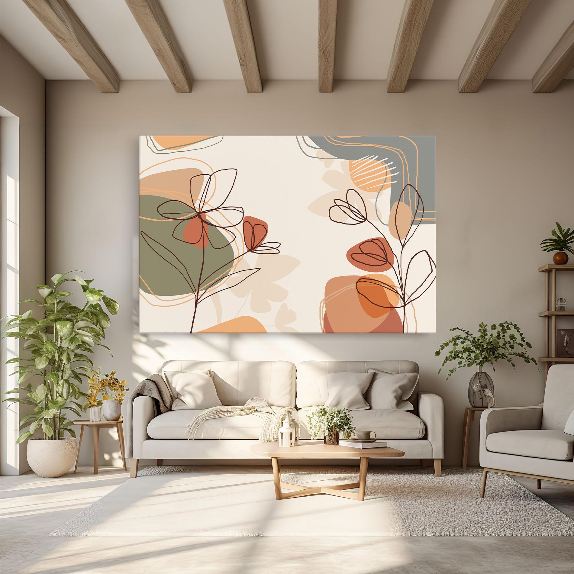 Vászonkép Brown Line Plants mockup 6