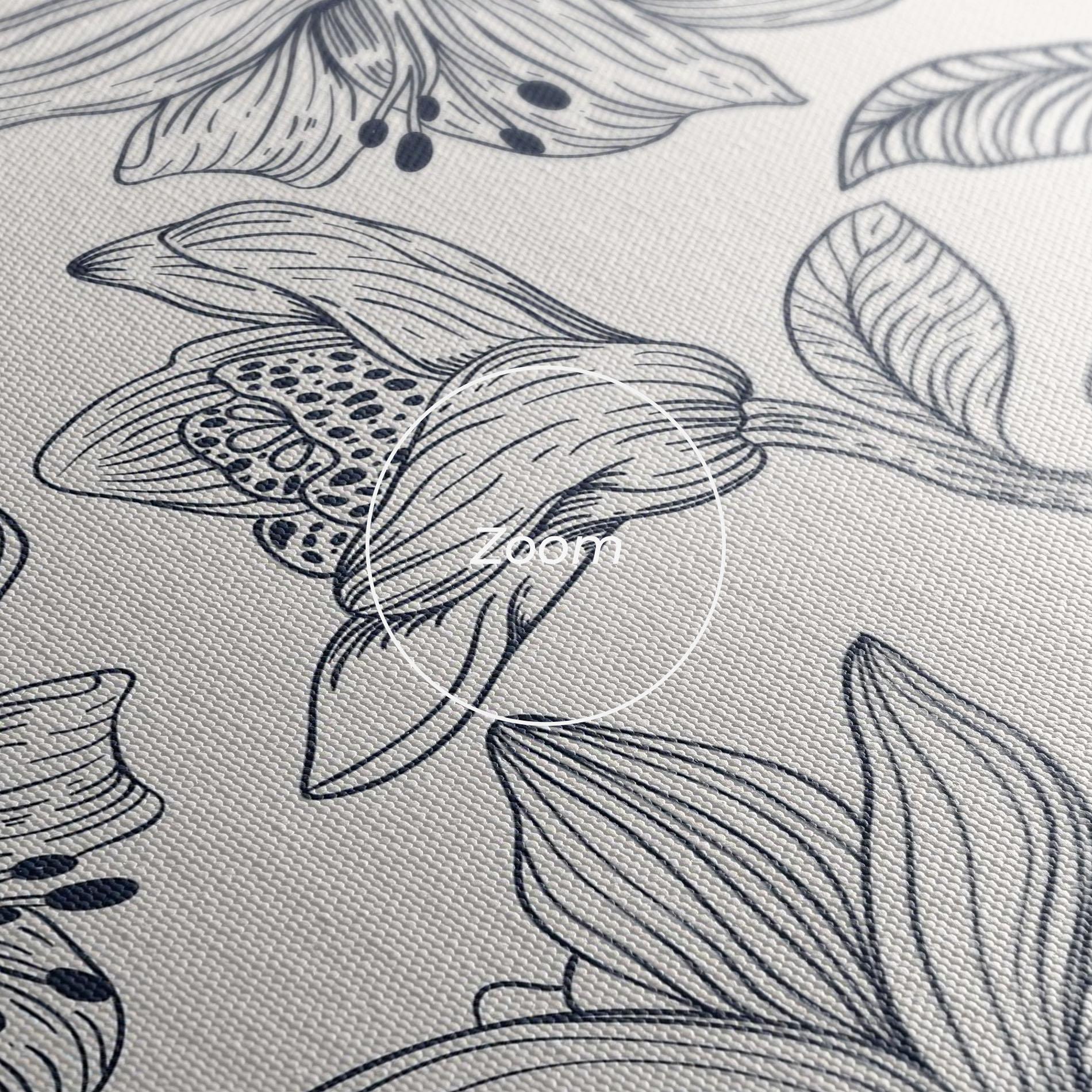 Vászonkép Blue Patern Flower mockup 3