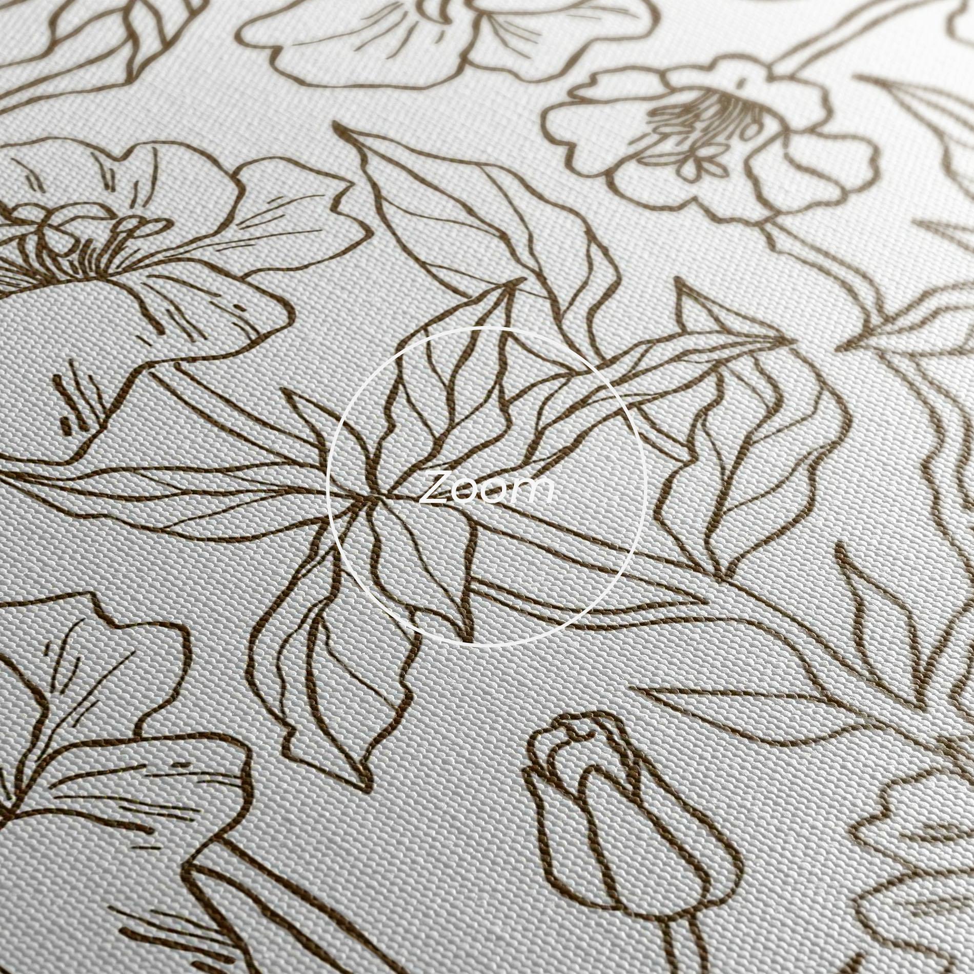 Vászonkép Cream Line Flowers mockup 3