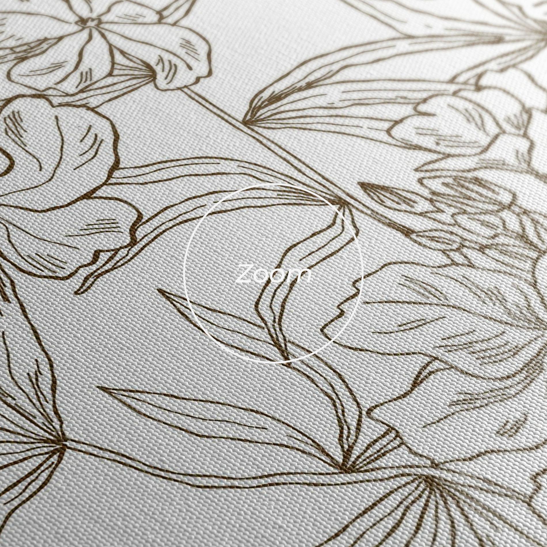 Vászonkép Flower Brown Line mockup 3