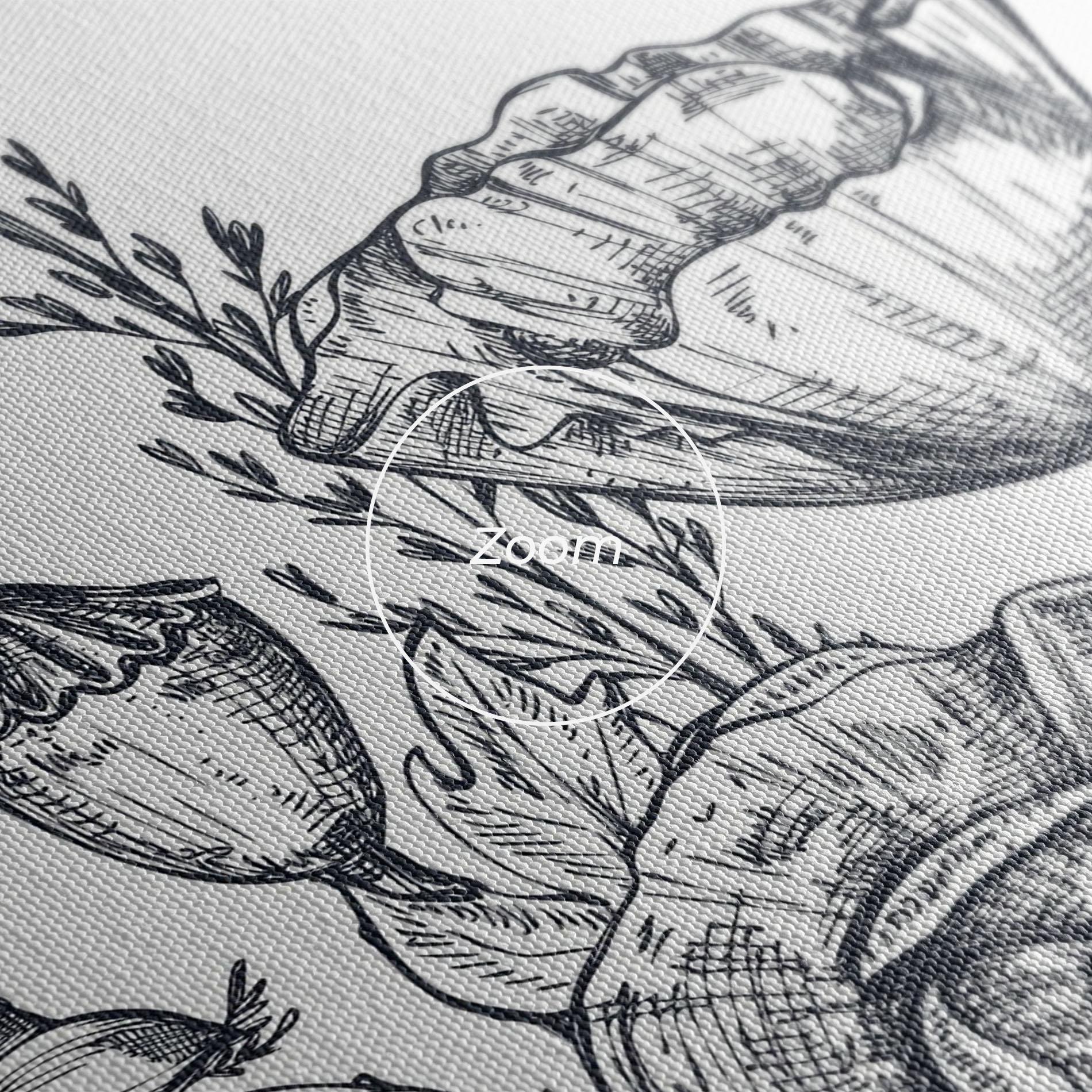 Vászonkép Flower Grey Line mockup 3