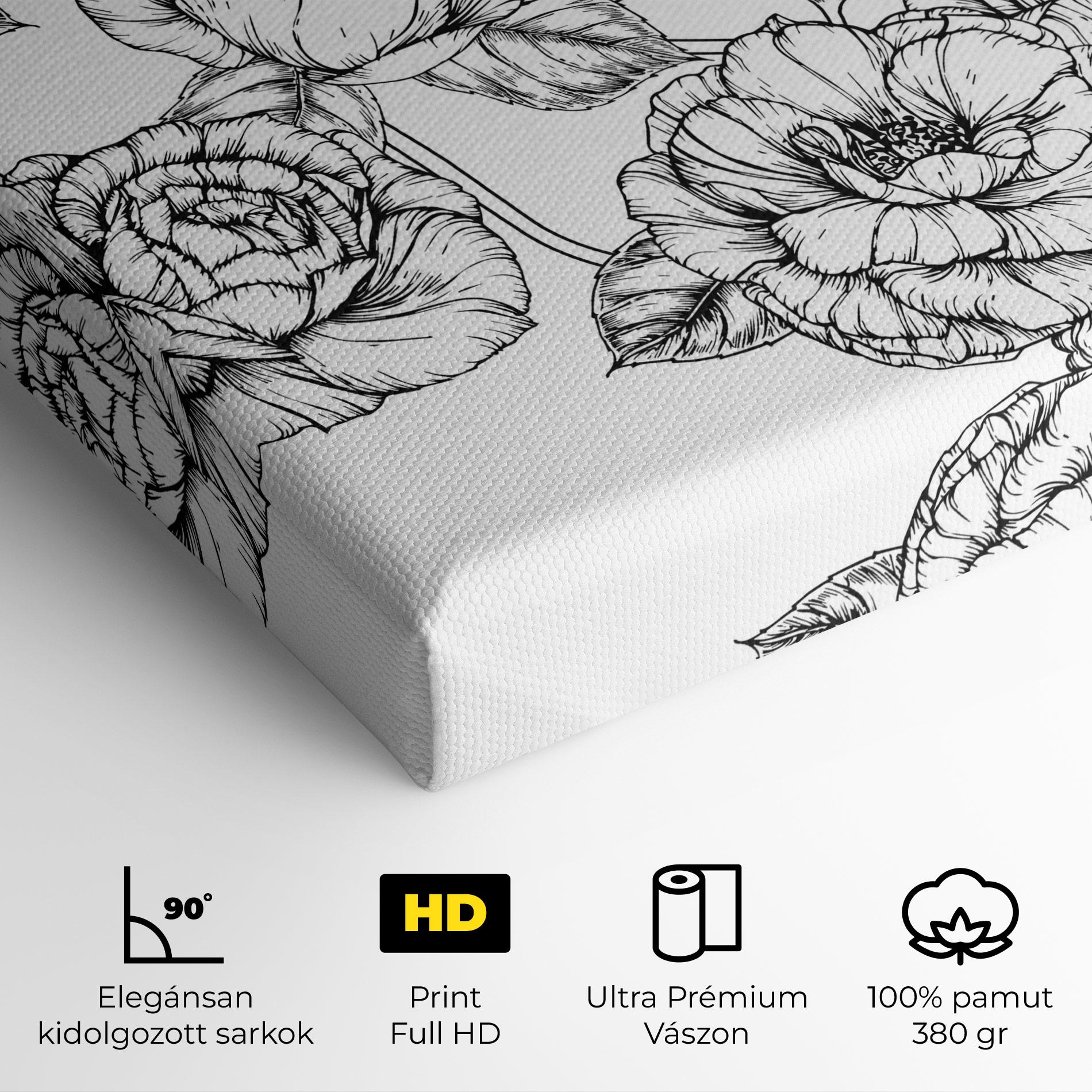 Vászonkép Big Roses Line mockup 4