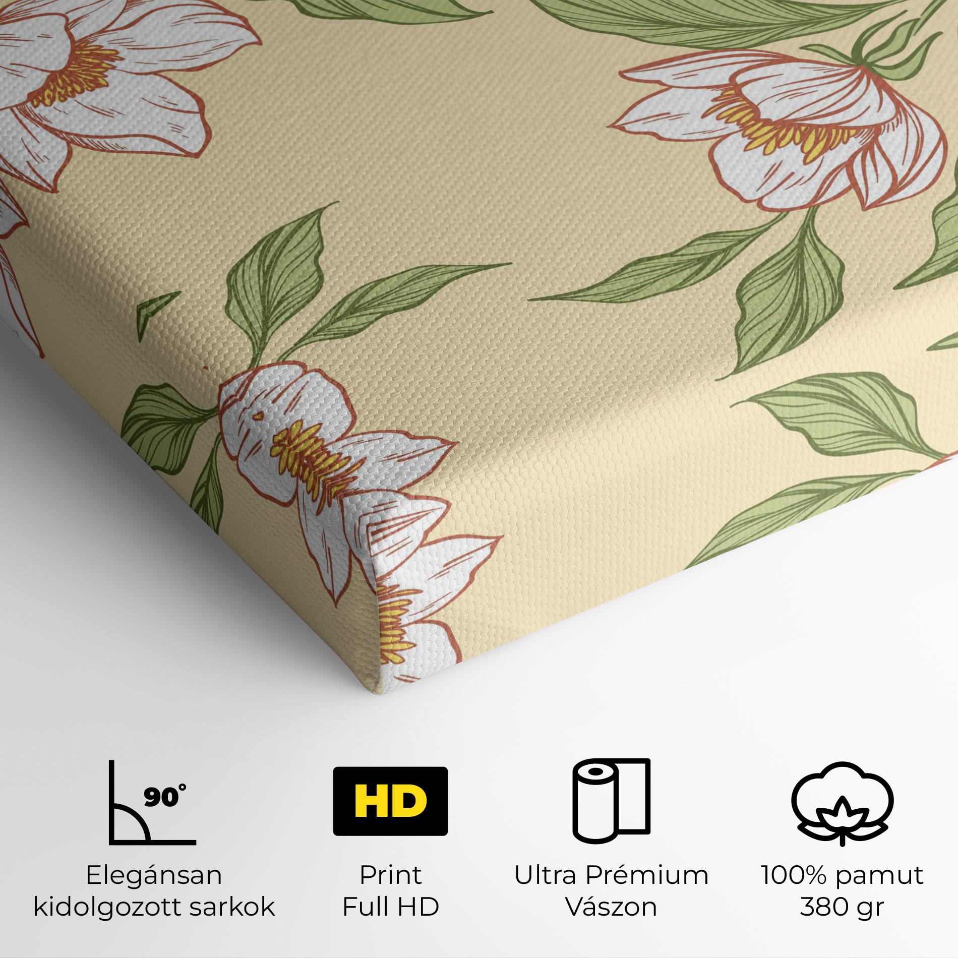Vászonkép Cream Flower White mockup 4