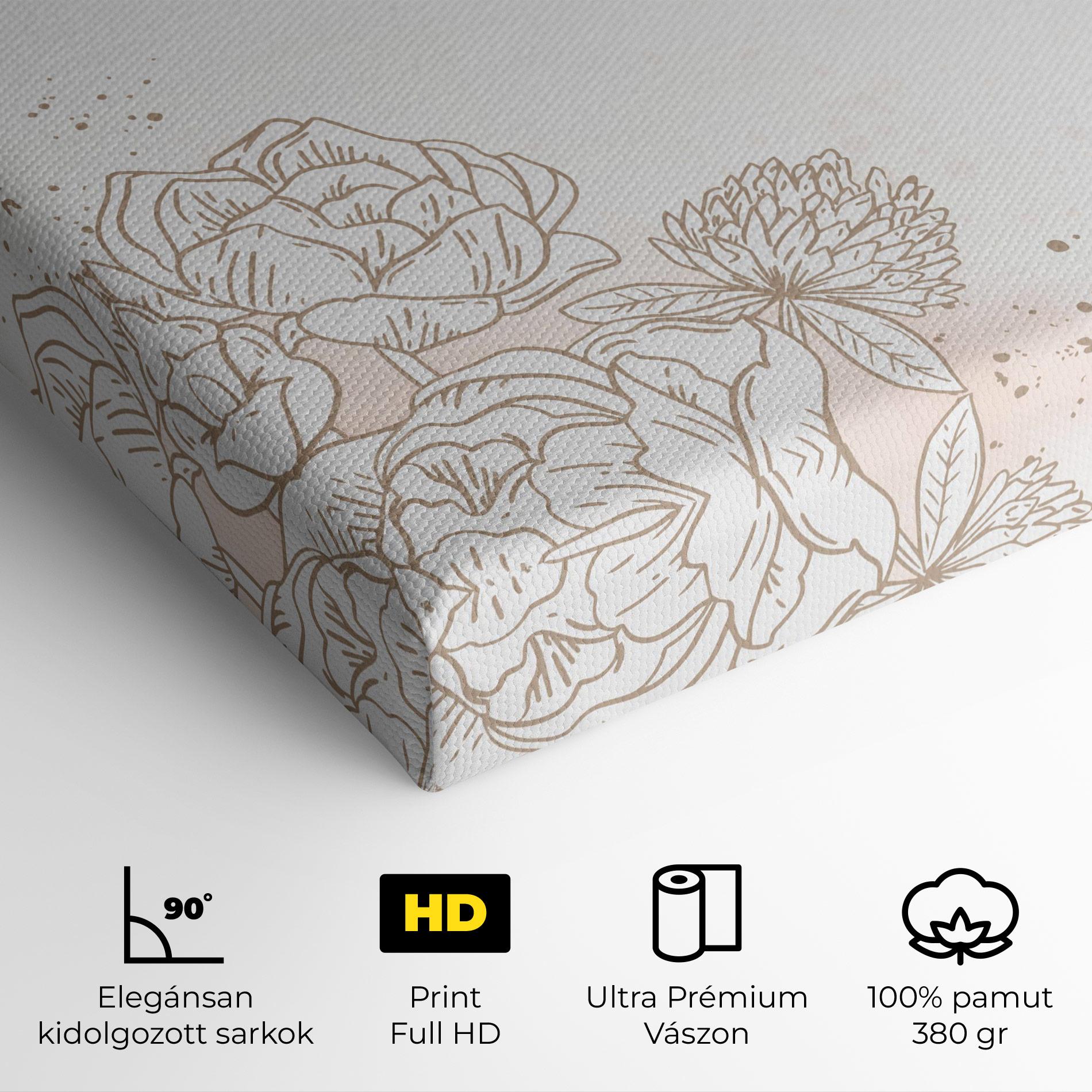 Vászonkép Cream Line Flower mockup 4