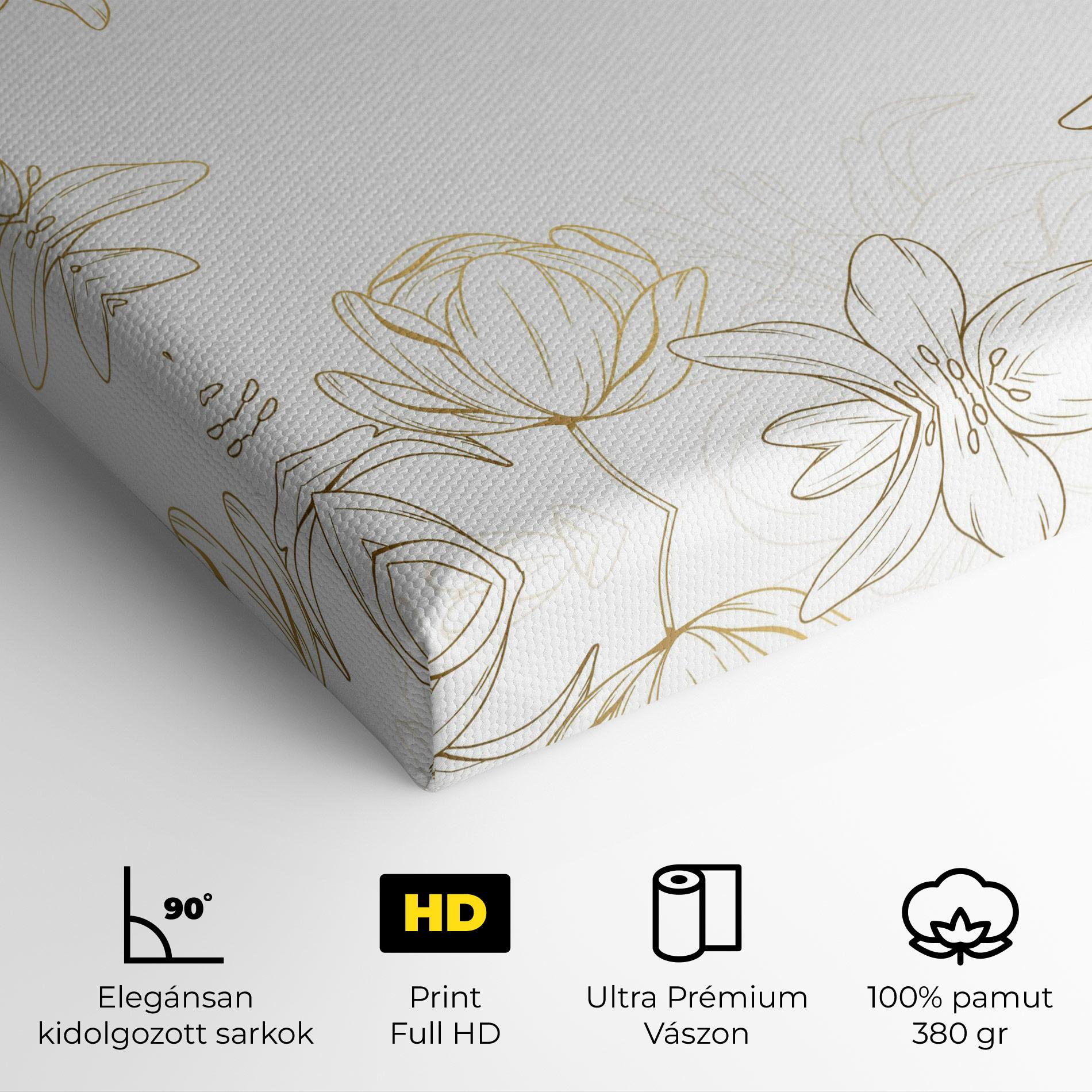 Vászonkép Gold Line Flower mockup 4