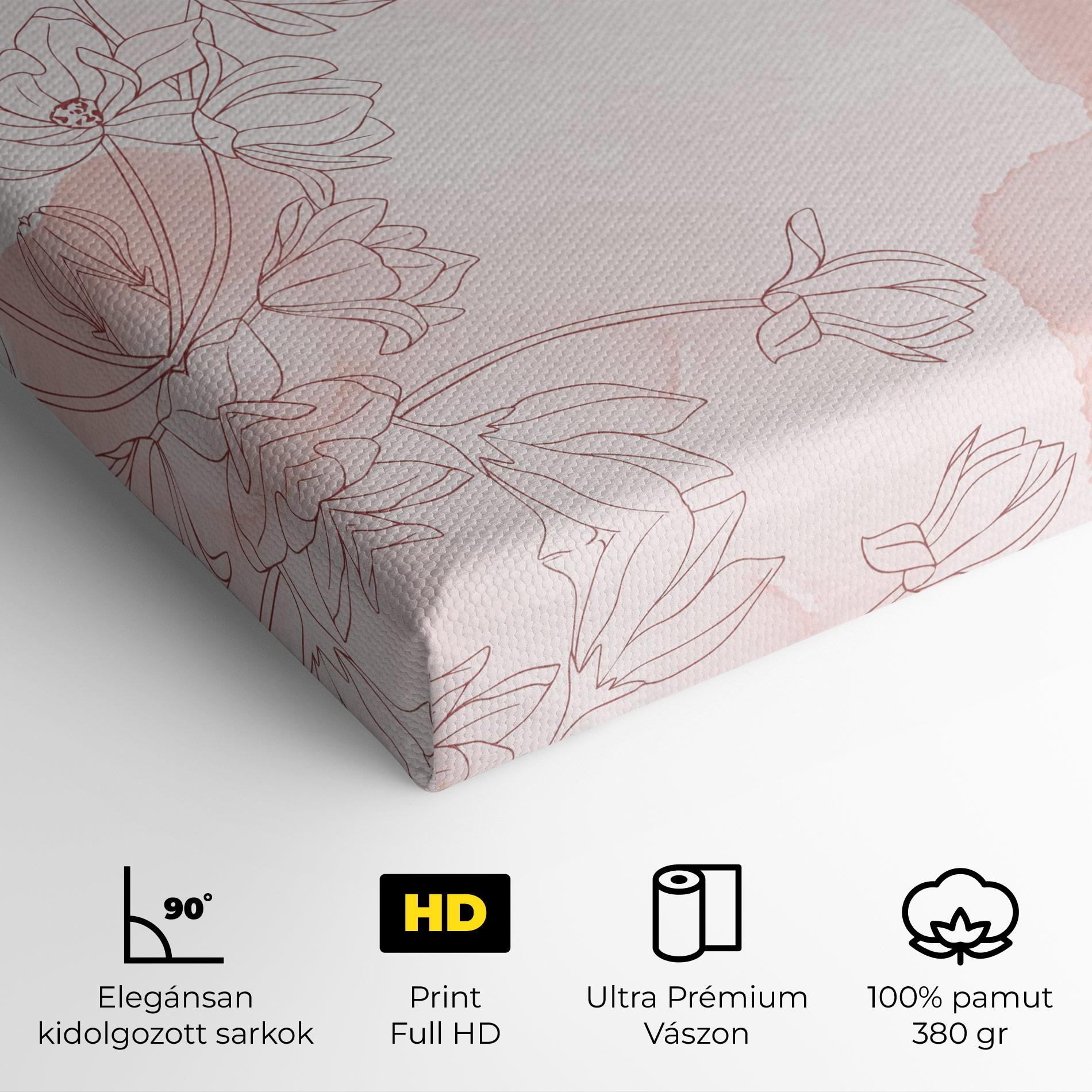 Vászonkép Pink Flower Line mockup 4