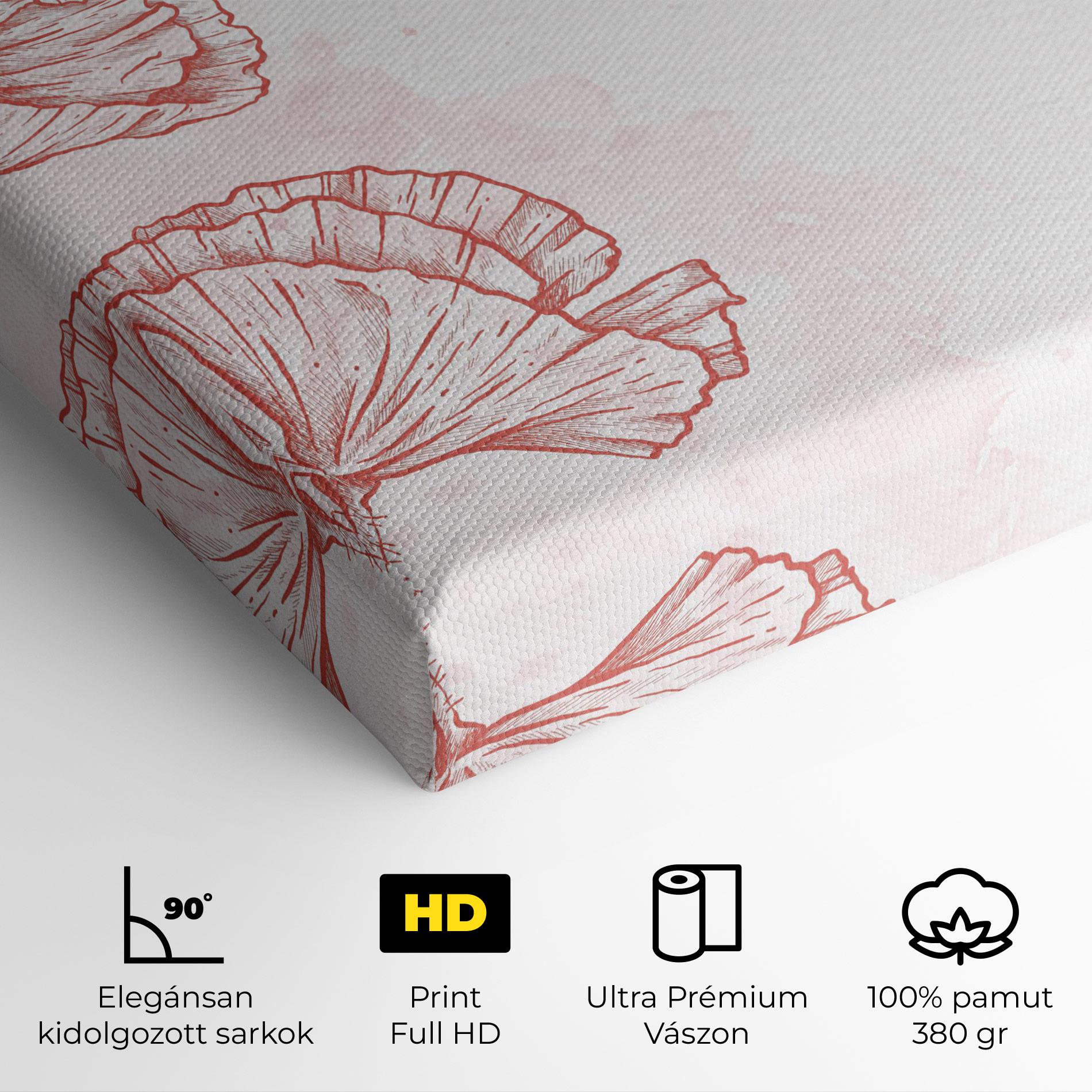 Vászonkép Red Poppy Line mockup 4