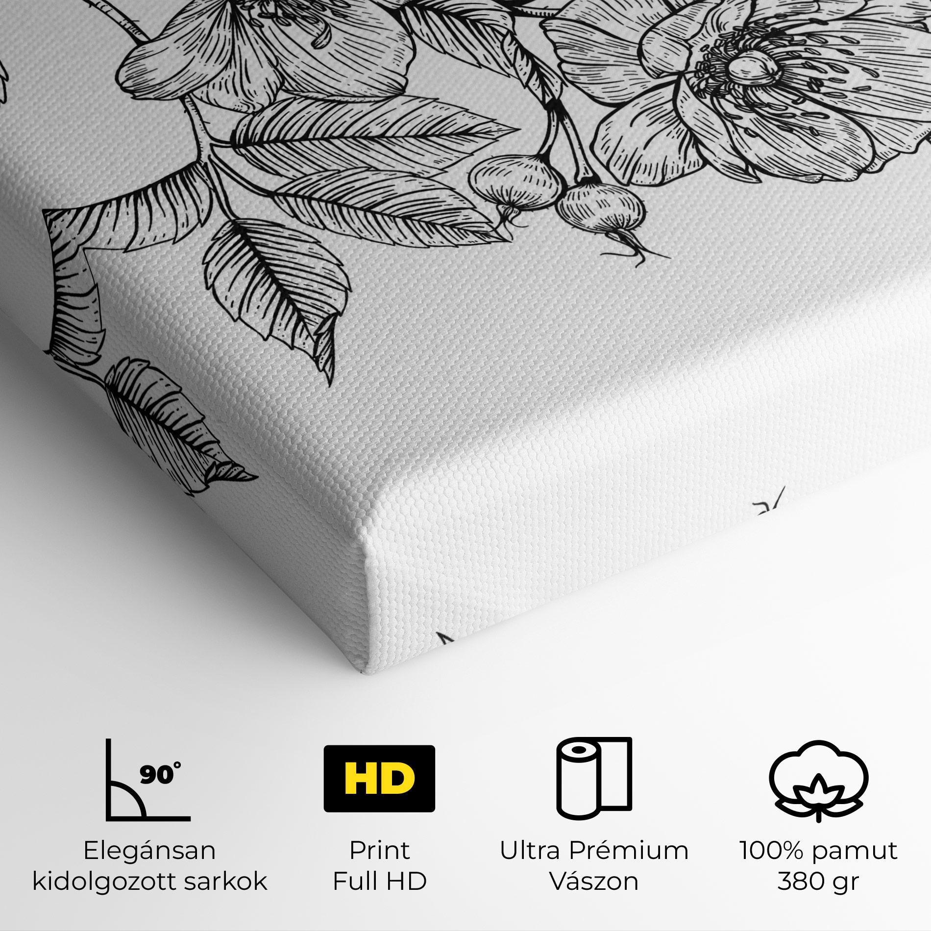 Vászonkép Rose Black Line mockup 4