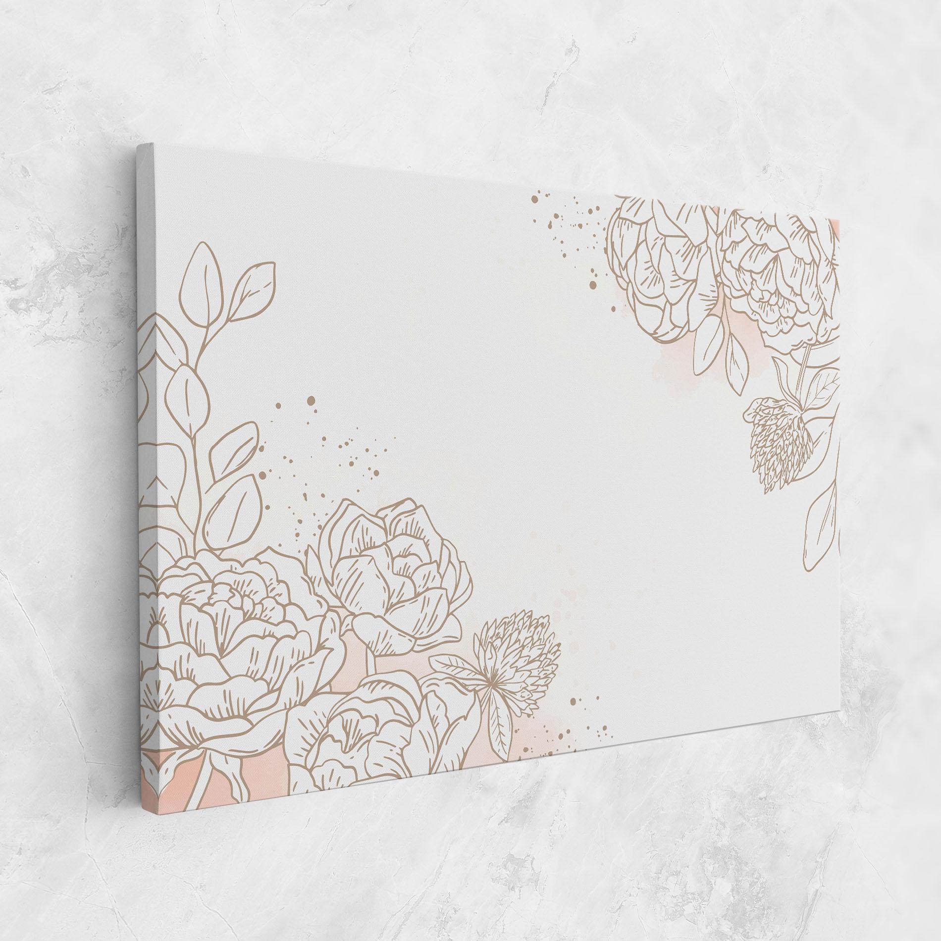 Vászonkép Cream Line Flower mockup 1