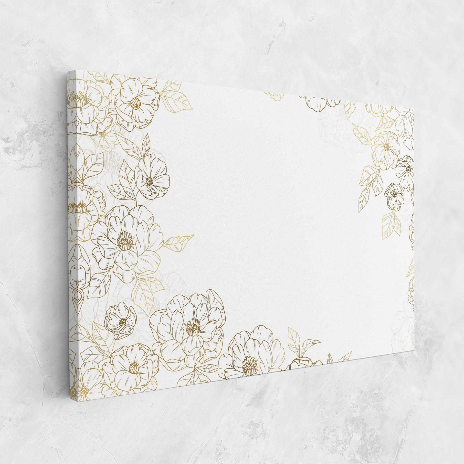 Vászonkép Flower Gold Line mockup 1