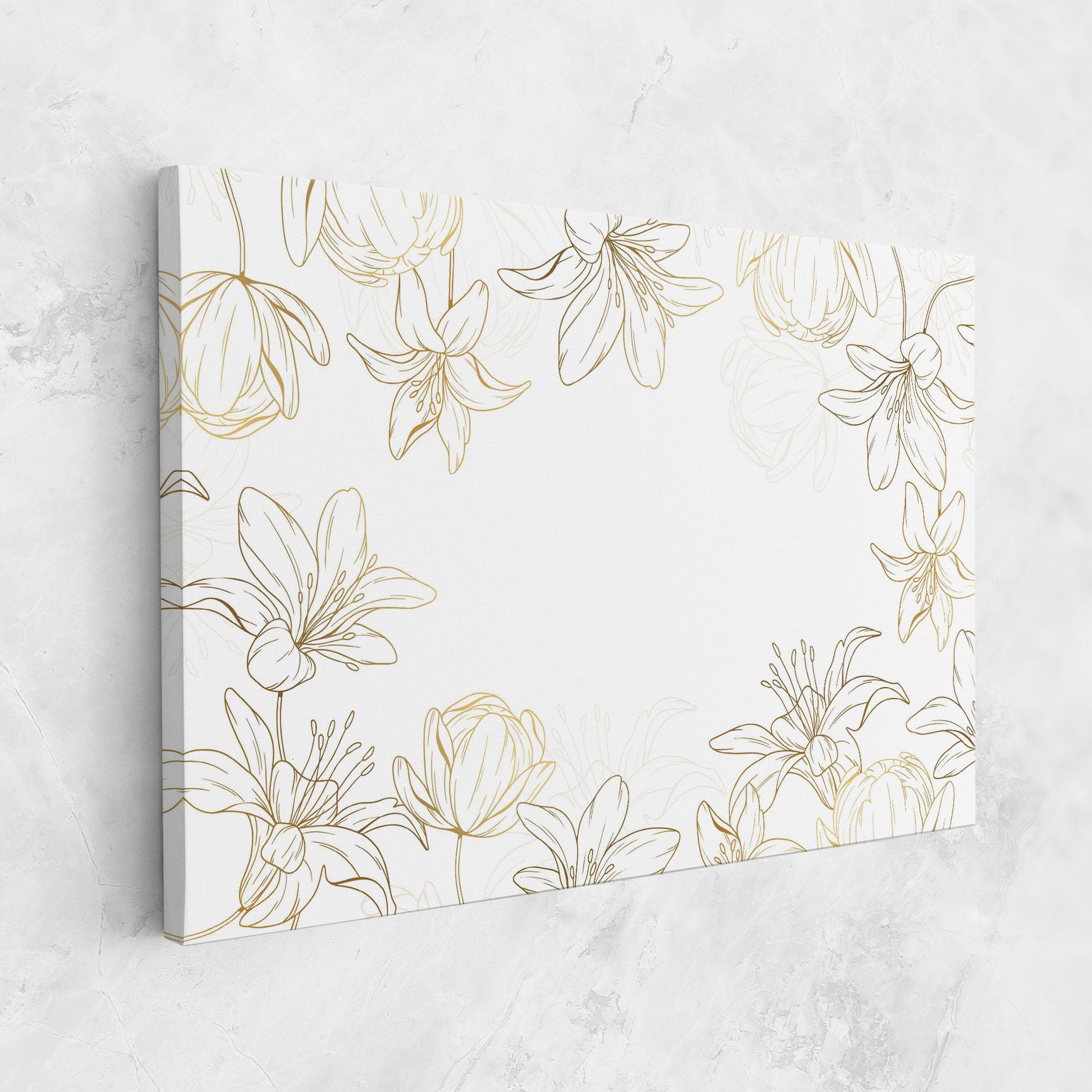 Vászonkép Gold Line Flower mockup 1