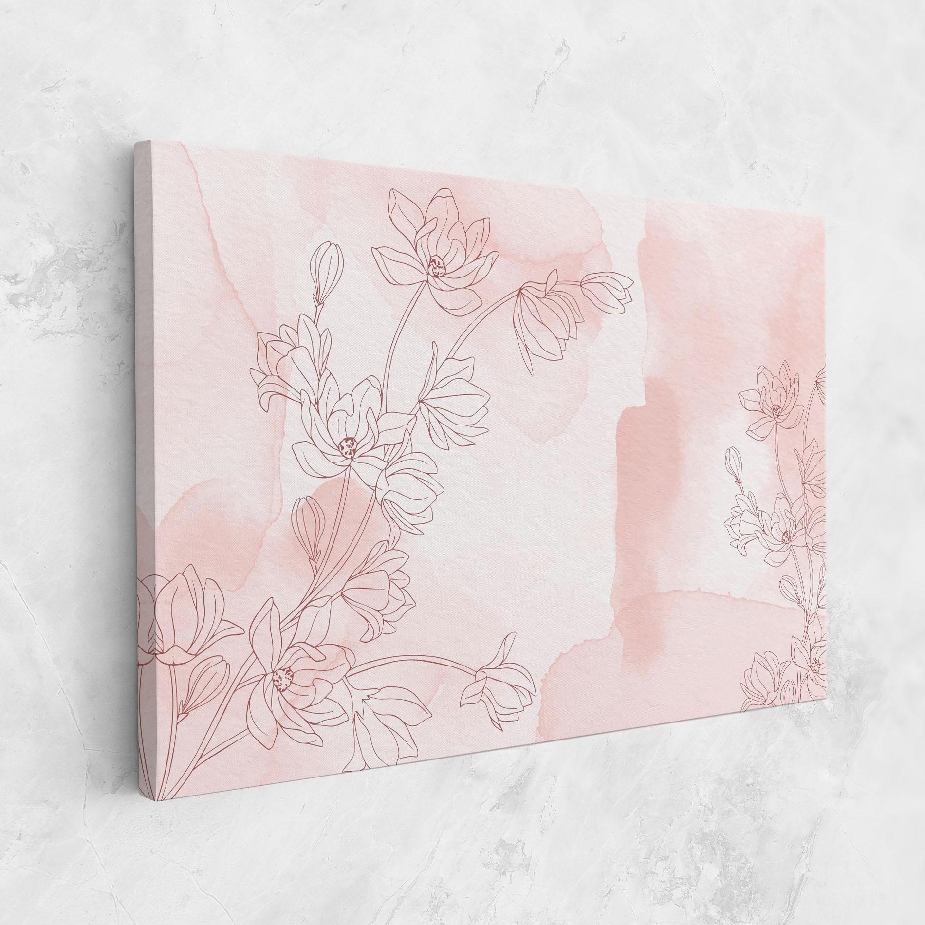 Vászonkép Pink Flower Line mockup 1