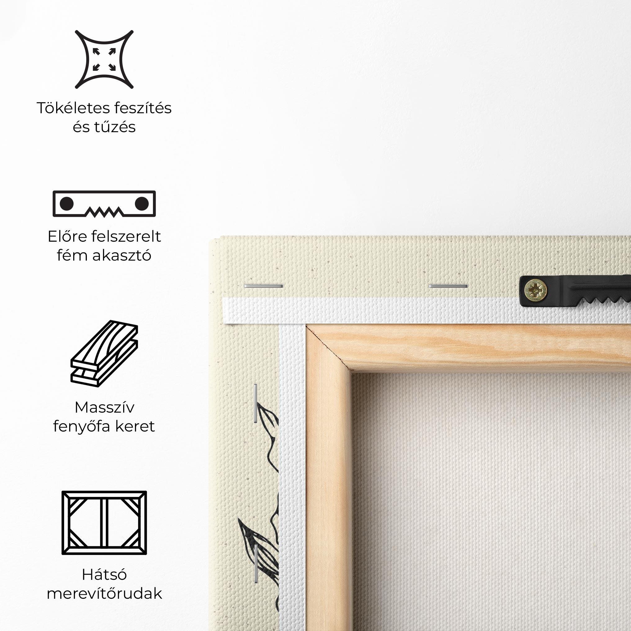 Vászonkép Black Line Cream mockup 5