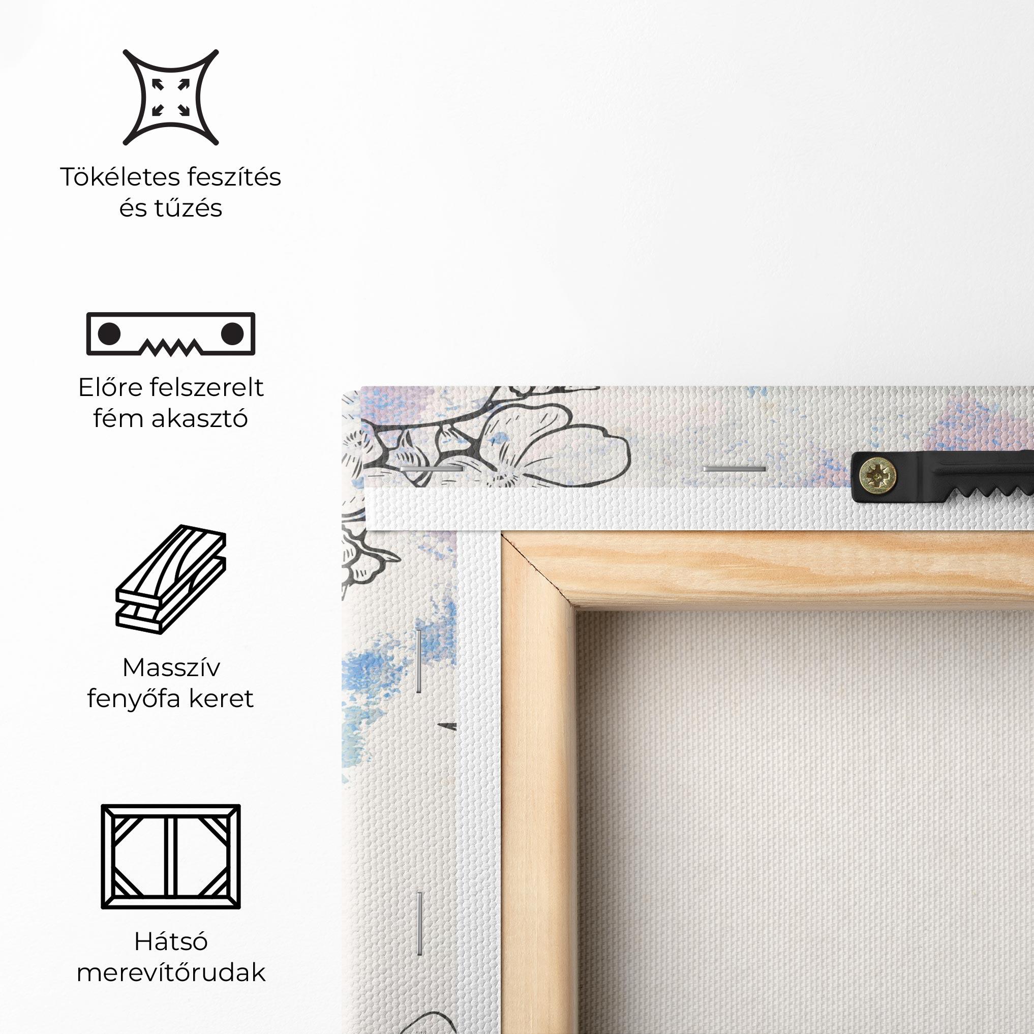 Vászonkép Blue Watercolor Flower mockup 5