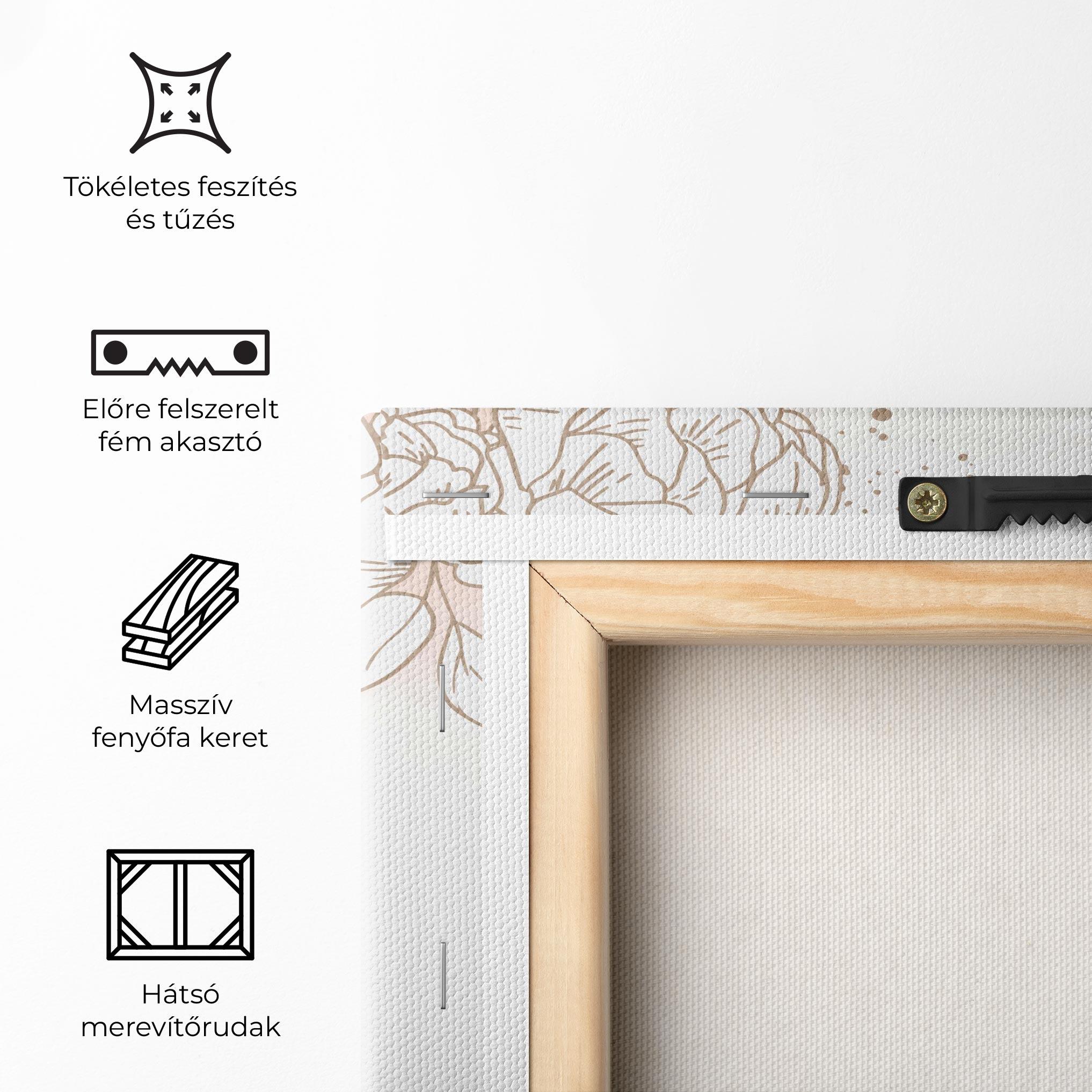 Vászonkép Cream Line Flower mockup 5