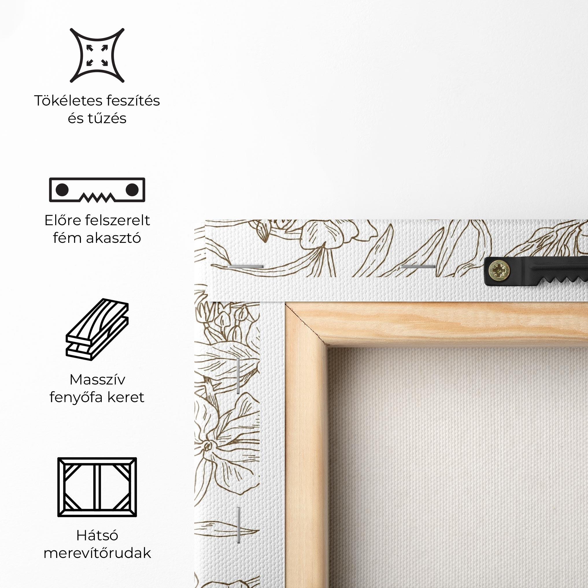 Vászonkép Flower Brown Line mockup 5