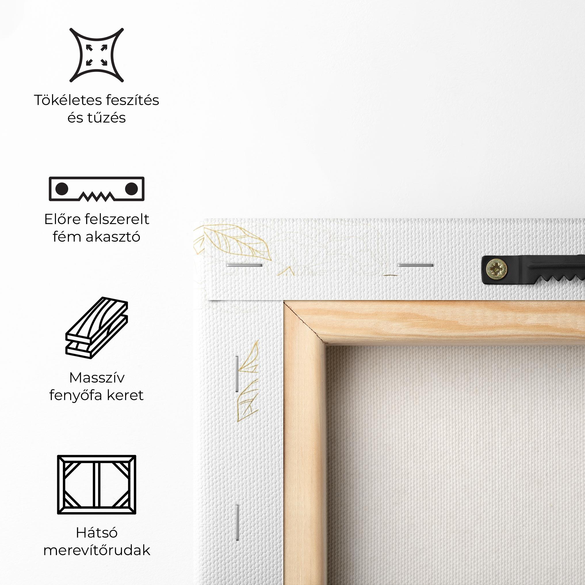 Vászonkép Flower Gold Line mockup 5