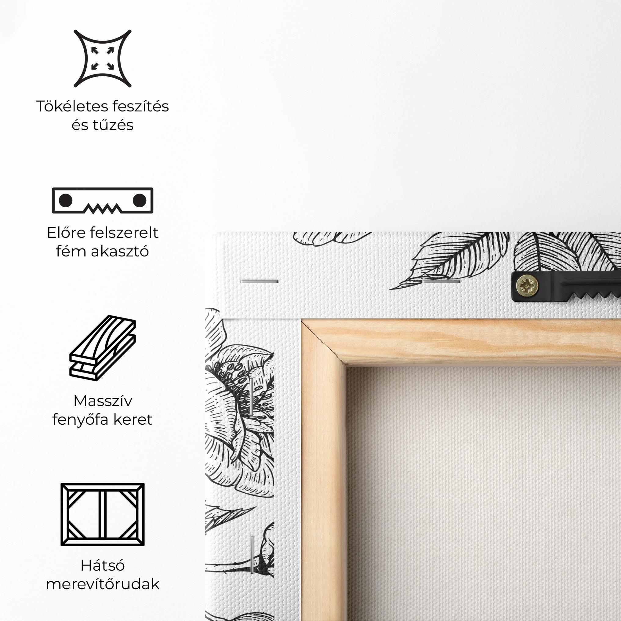 Vászonkép Rose Black Line mockup 5