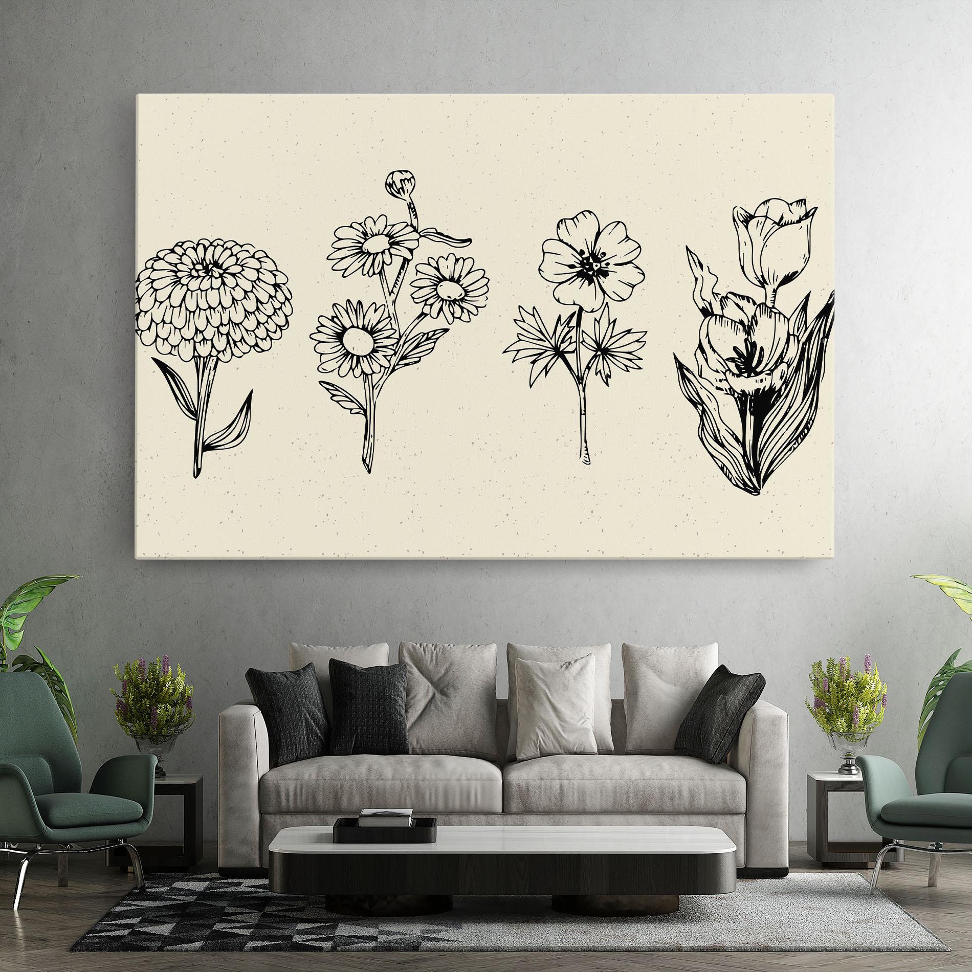 Vászonkép Black Line Cream mockup 7