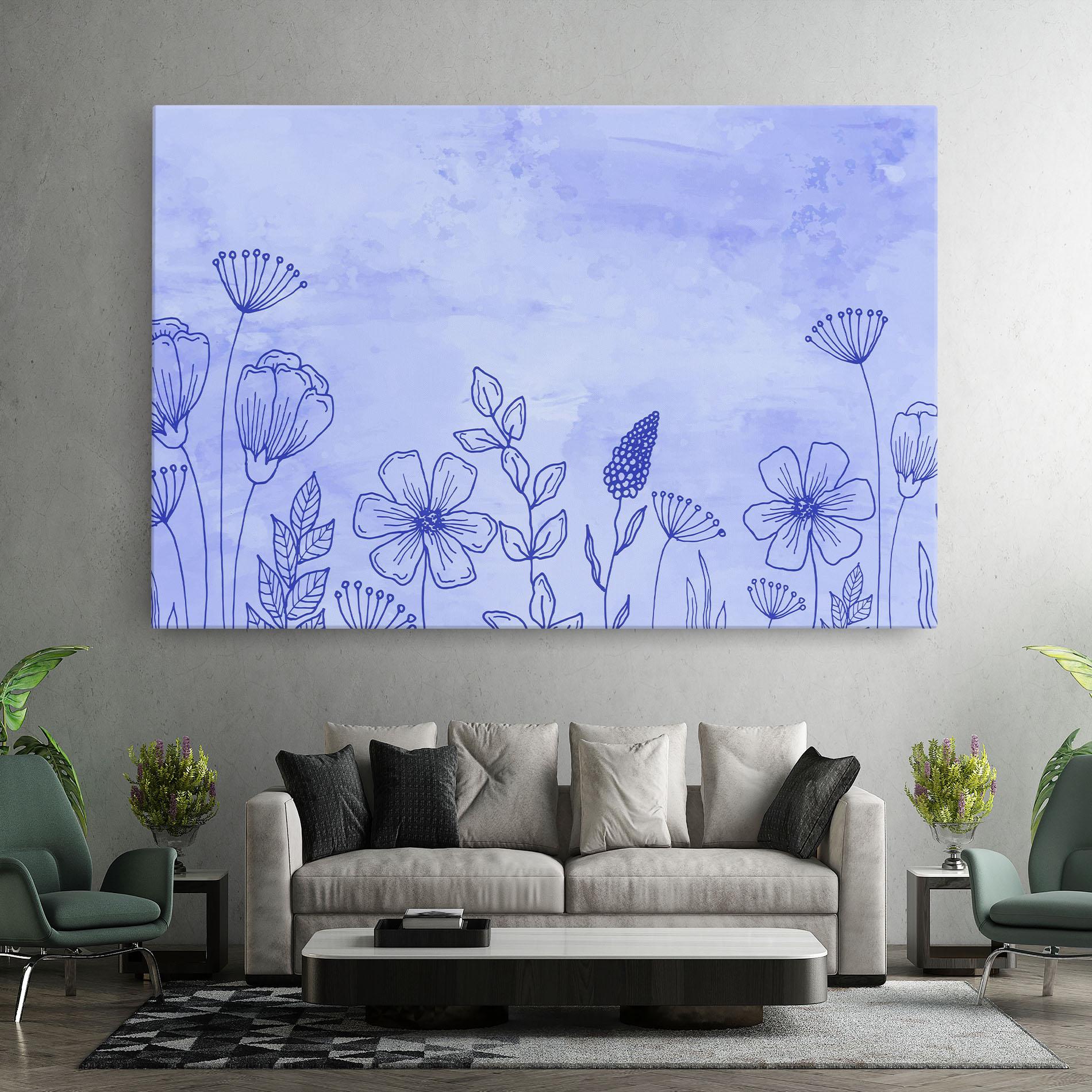 Vászonkép Blue Line Plant mockup 7
