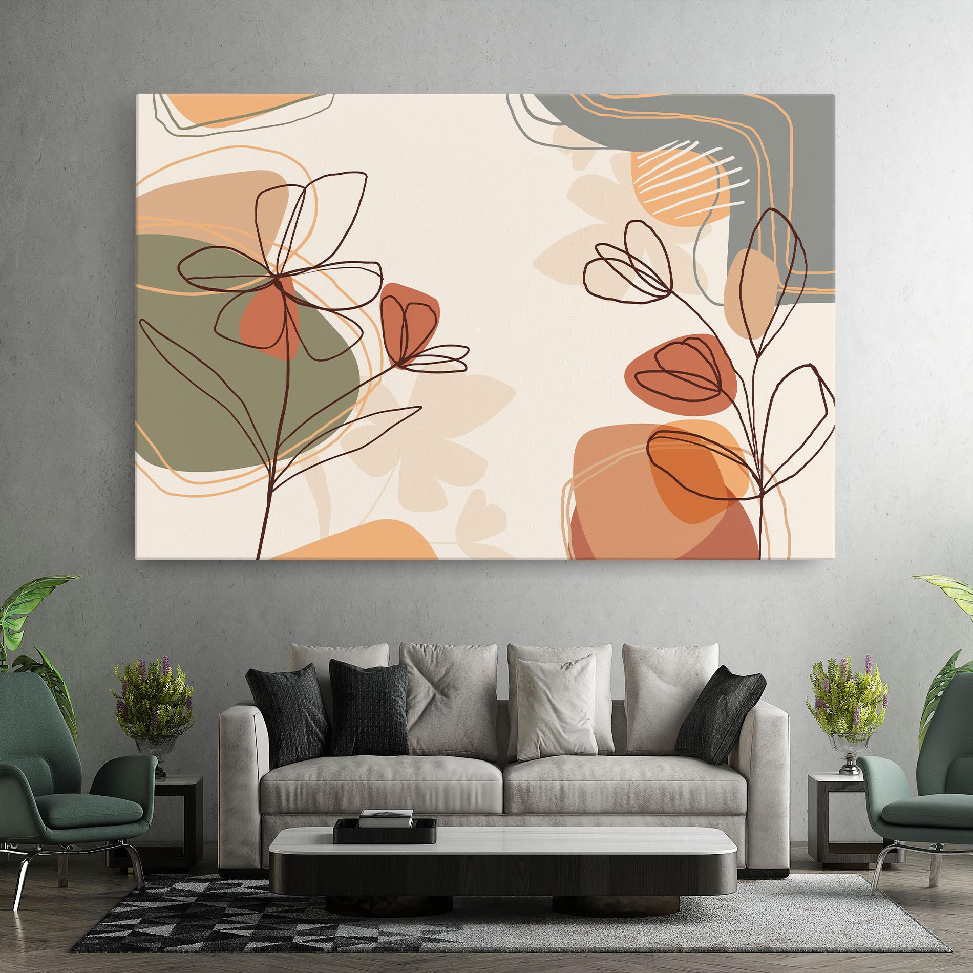 Vászonkép Brown Line Plants mockup 7