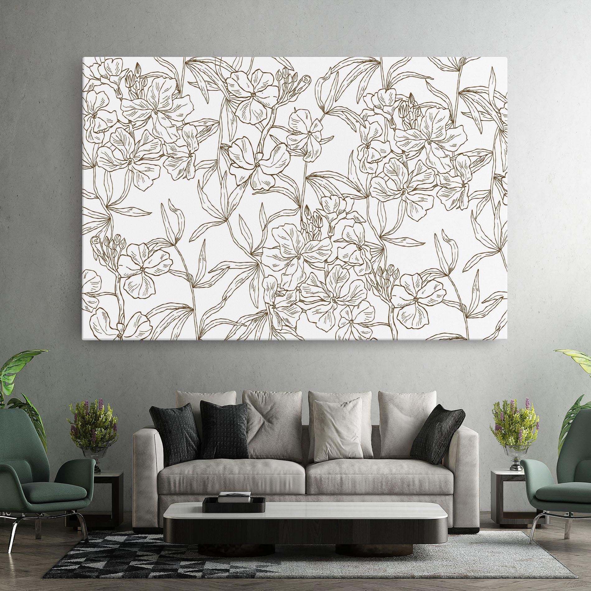 Vászonkép Flower Brown Line mockup 7