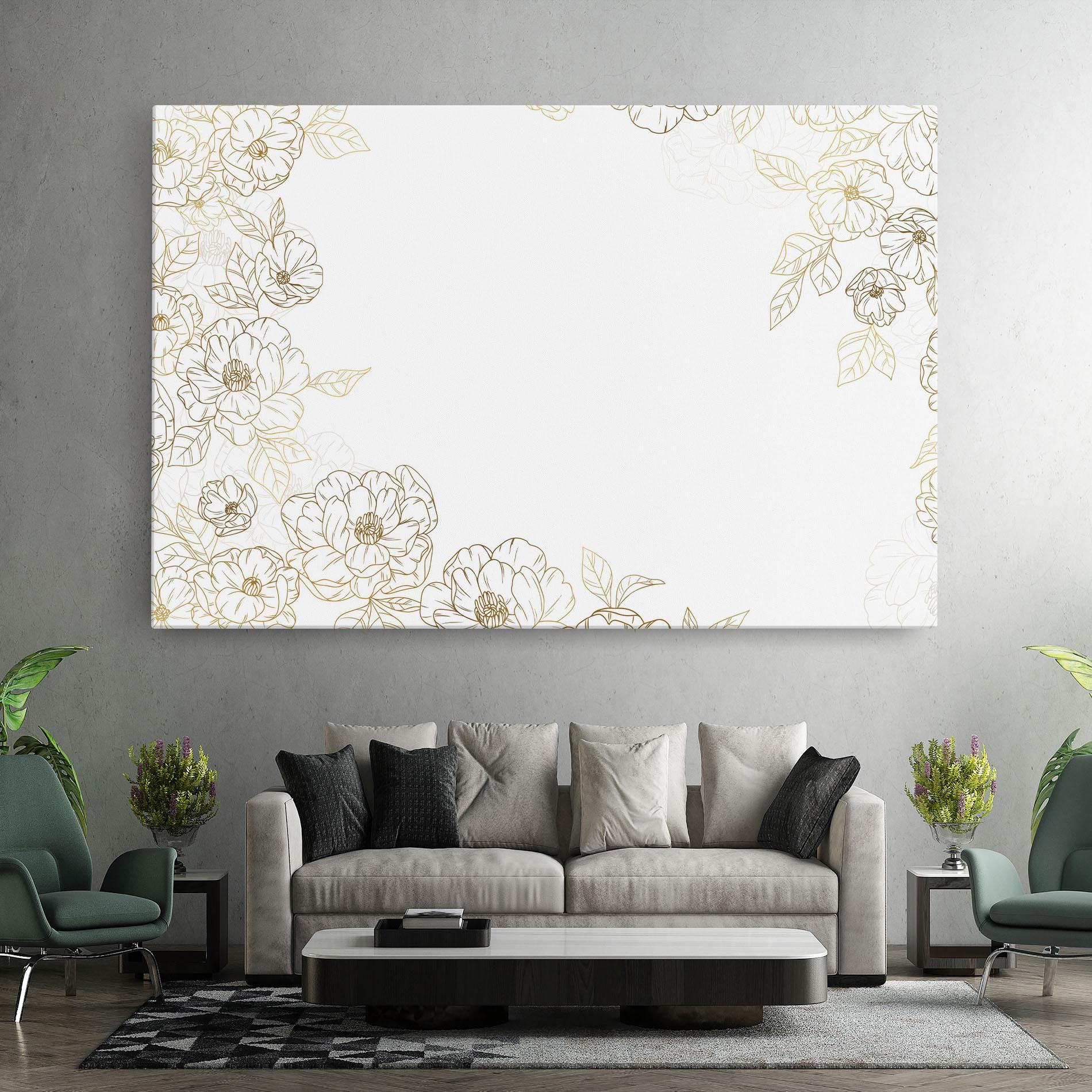 Vászonkép Flower Gold Line mockup 7