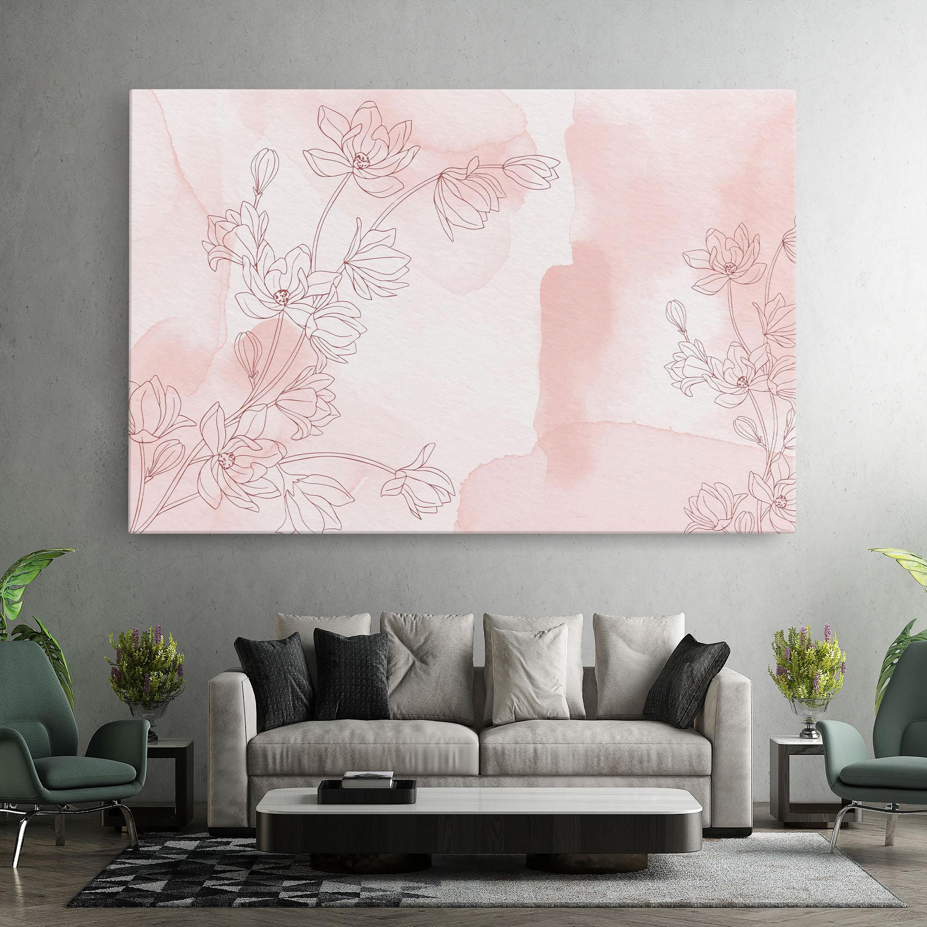 Vászonkép Pink Flower Line mockup 7
