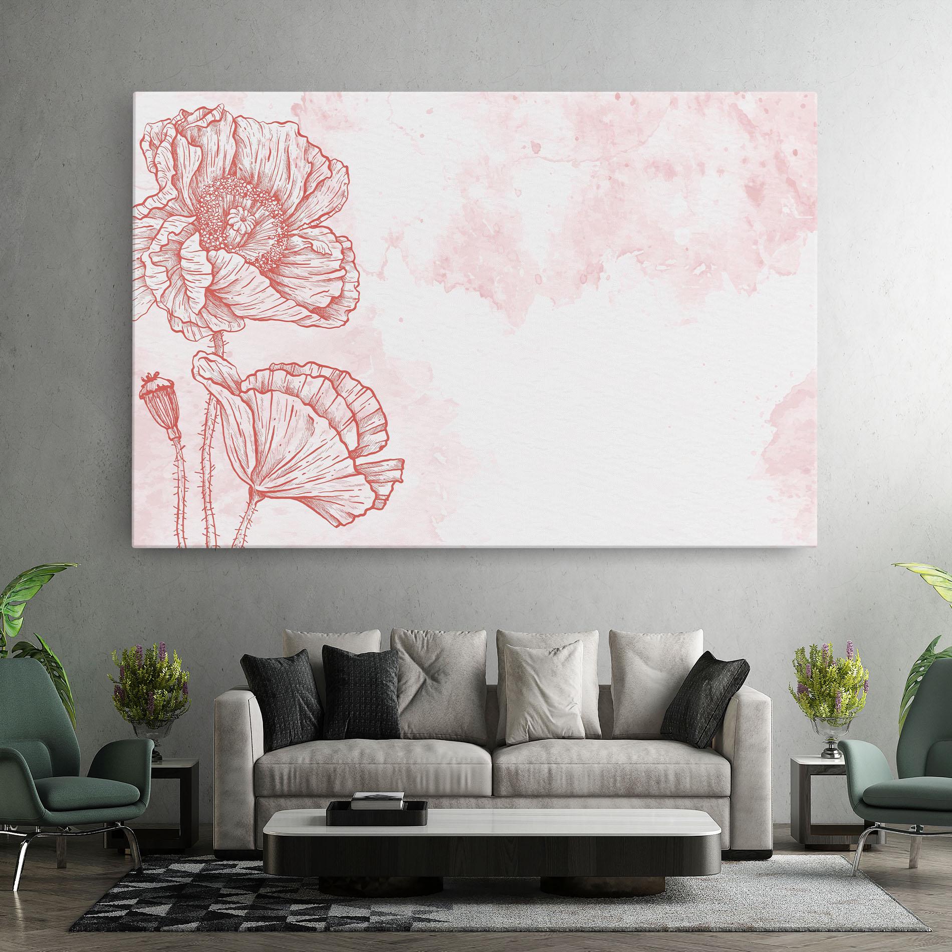 Vászonkép Red Poppy Line mockup 7