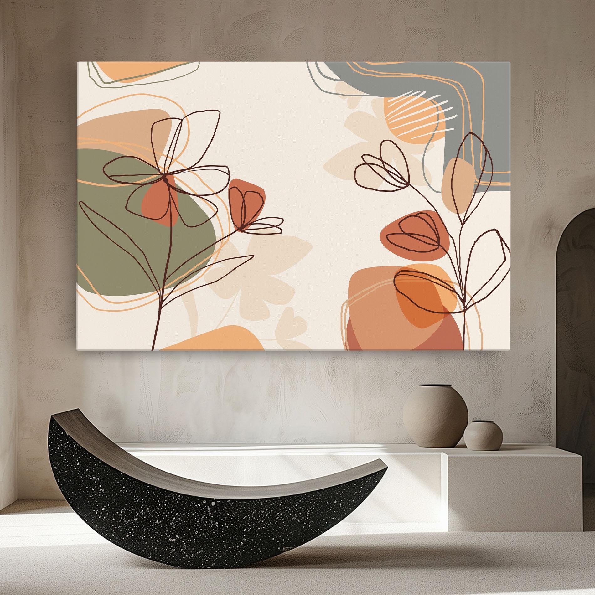 Vászonkép Brown Line Plants mockup 8