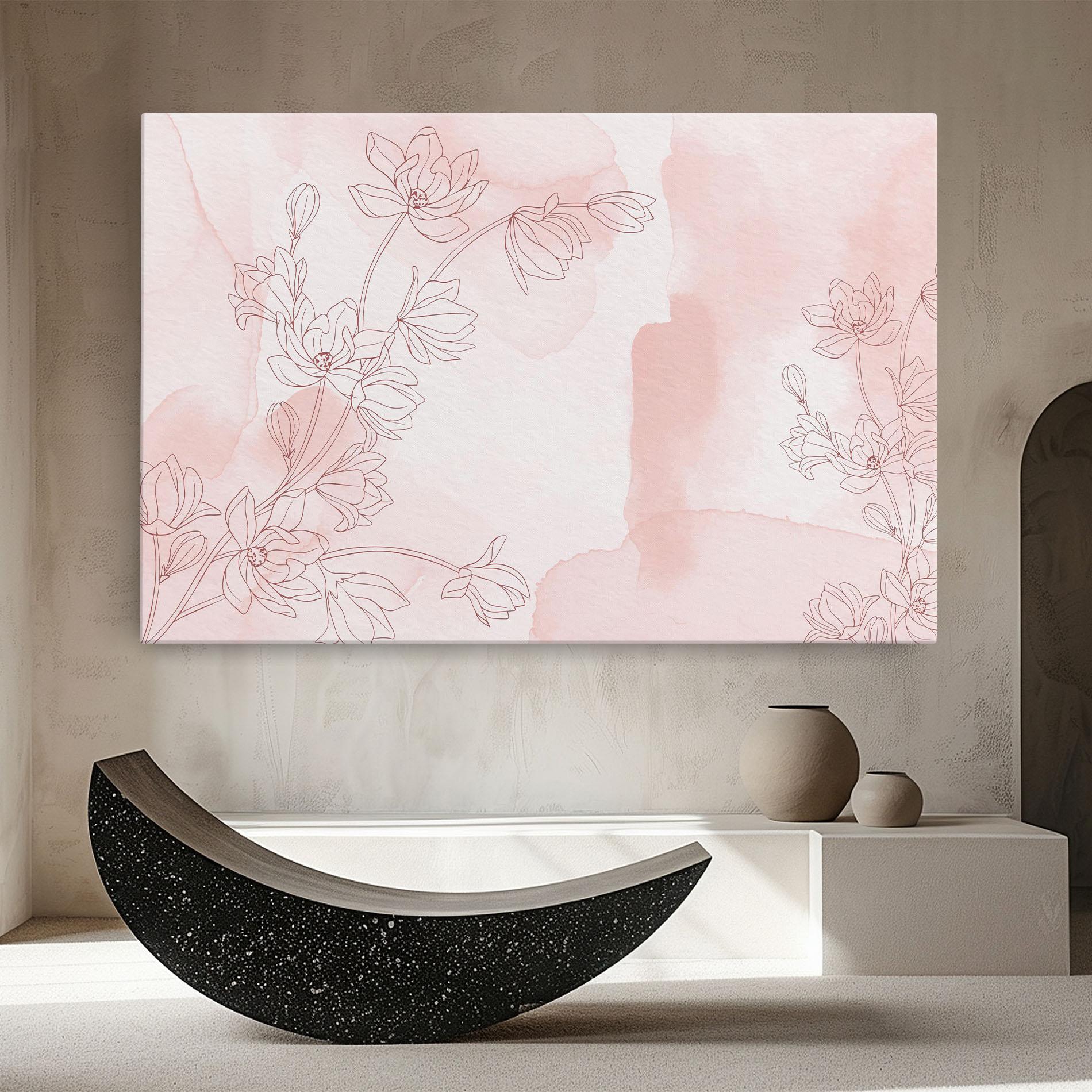 Vászonkép Pink Flower Line mockup 8