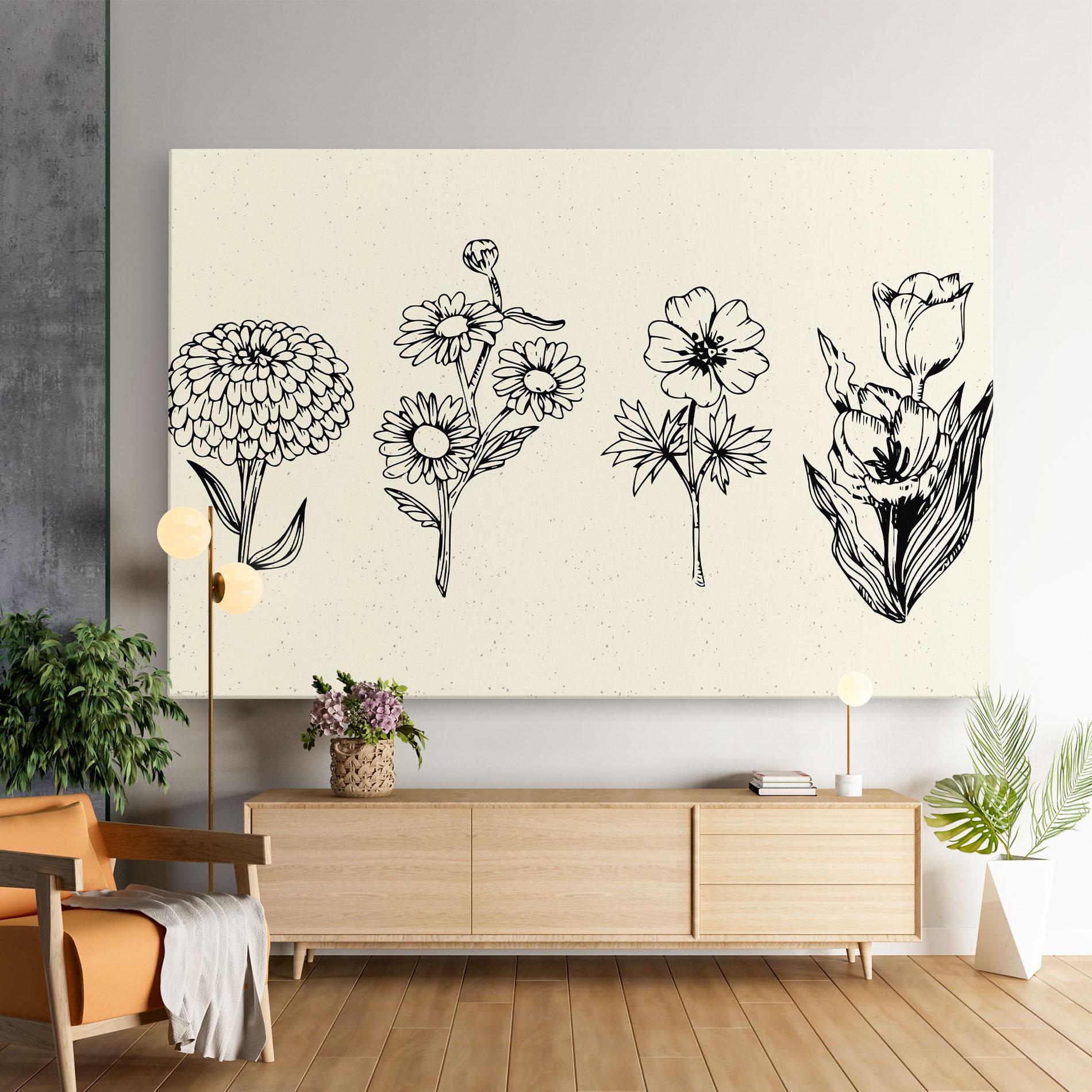 Vászonkép Black Line Cream mockup 9