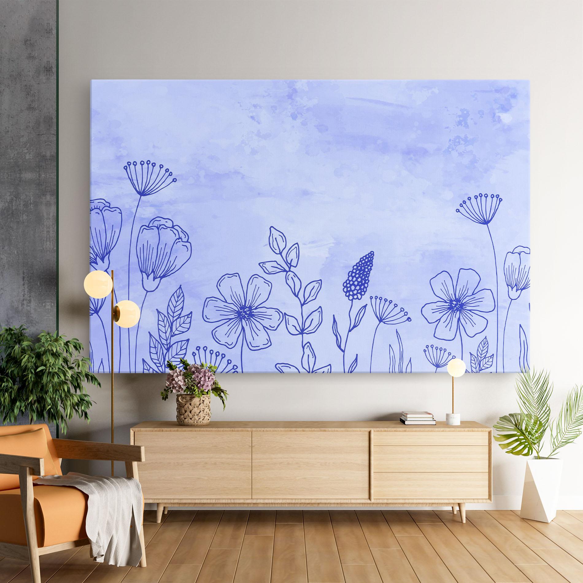 Vászonkép Blue Line Plant mockup 9