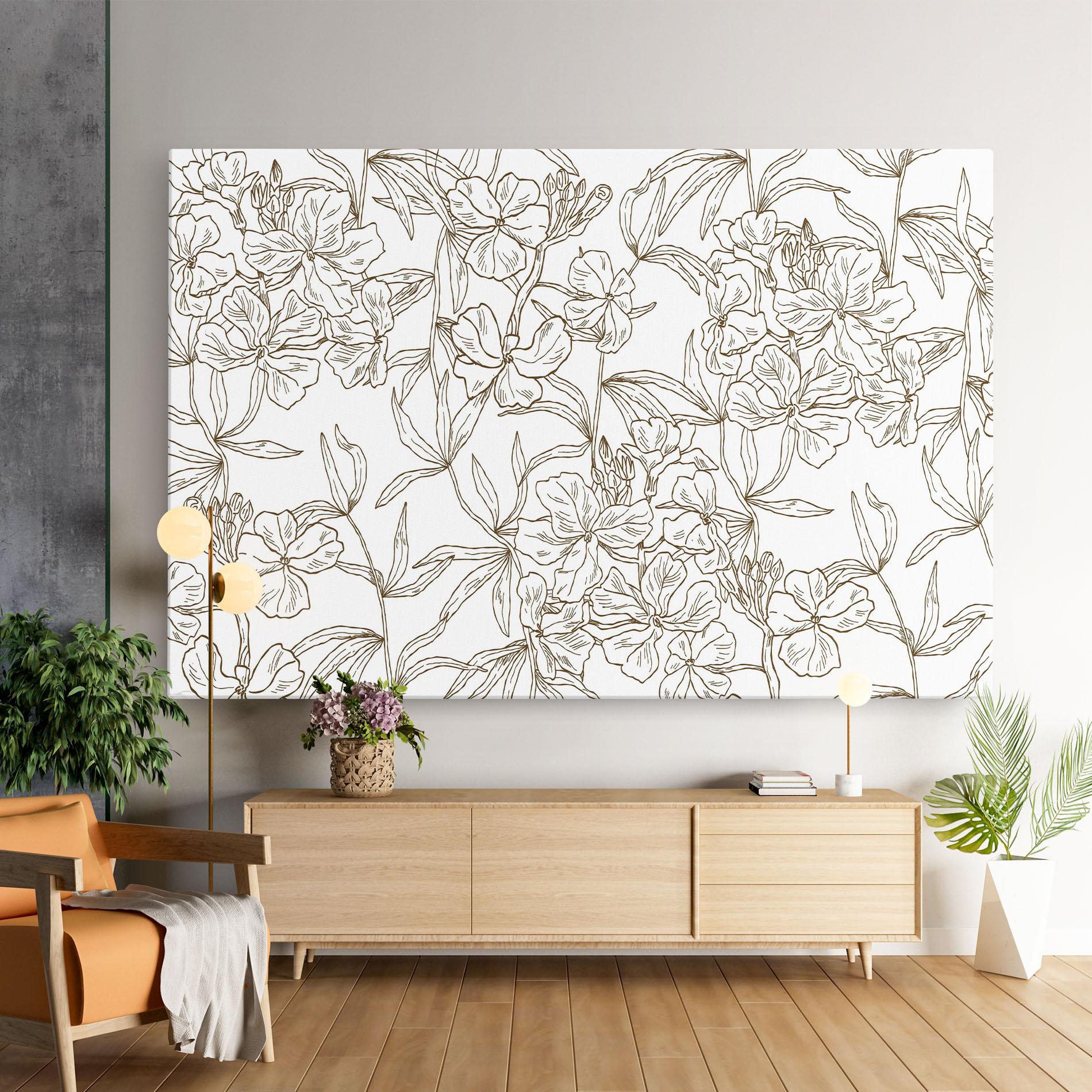 Vászonkép Flower Brown Line mockup 9