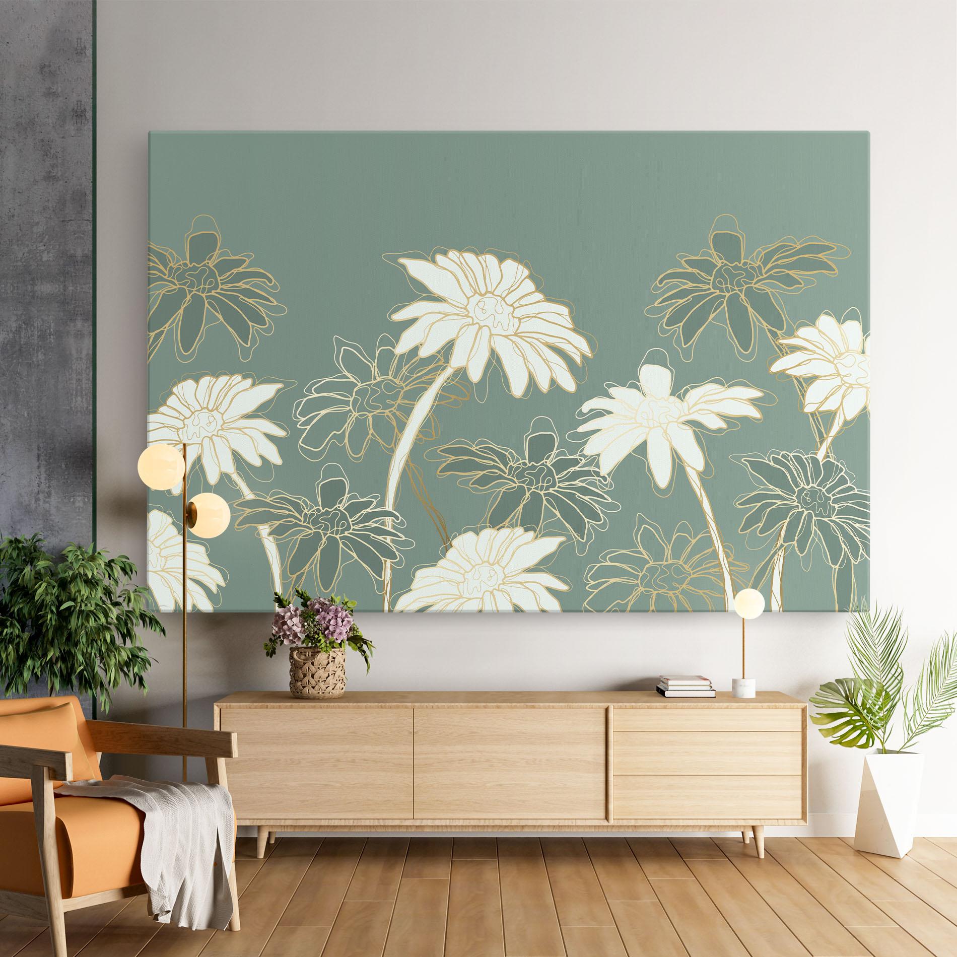 Vászonkép Gold Green Line mockup 9