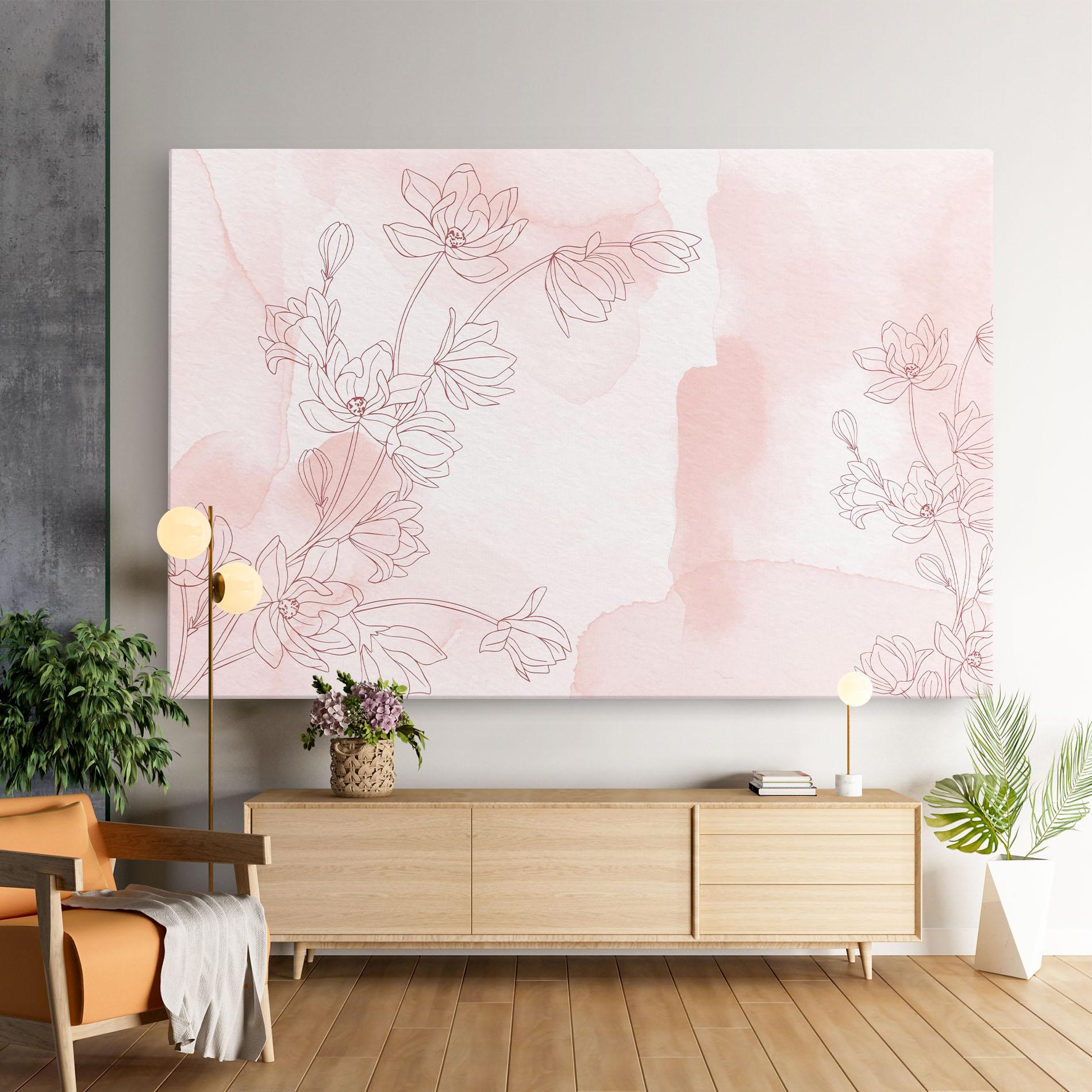 Vászonkép Pink Flower Line mockup 9