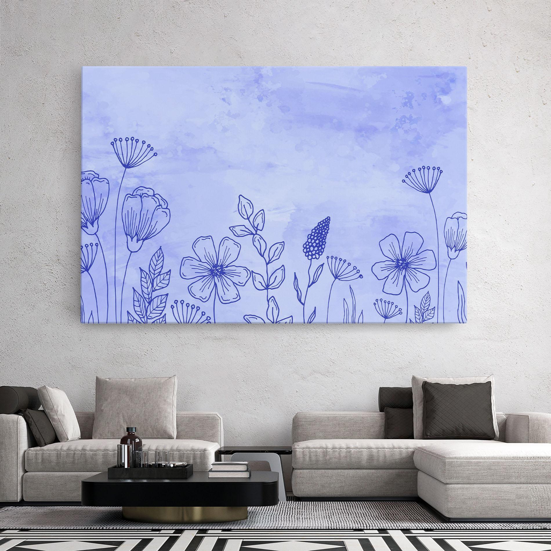 Vászonkép Blue Line Plant mockup 2