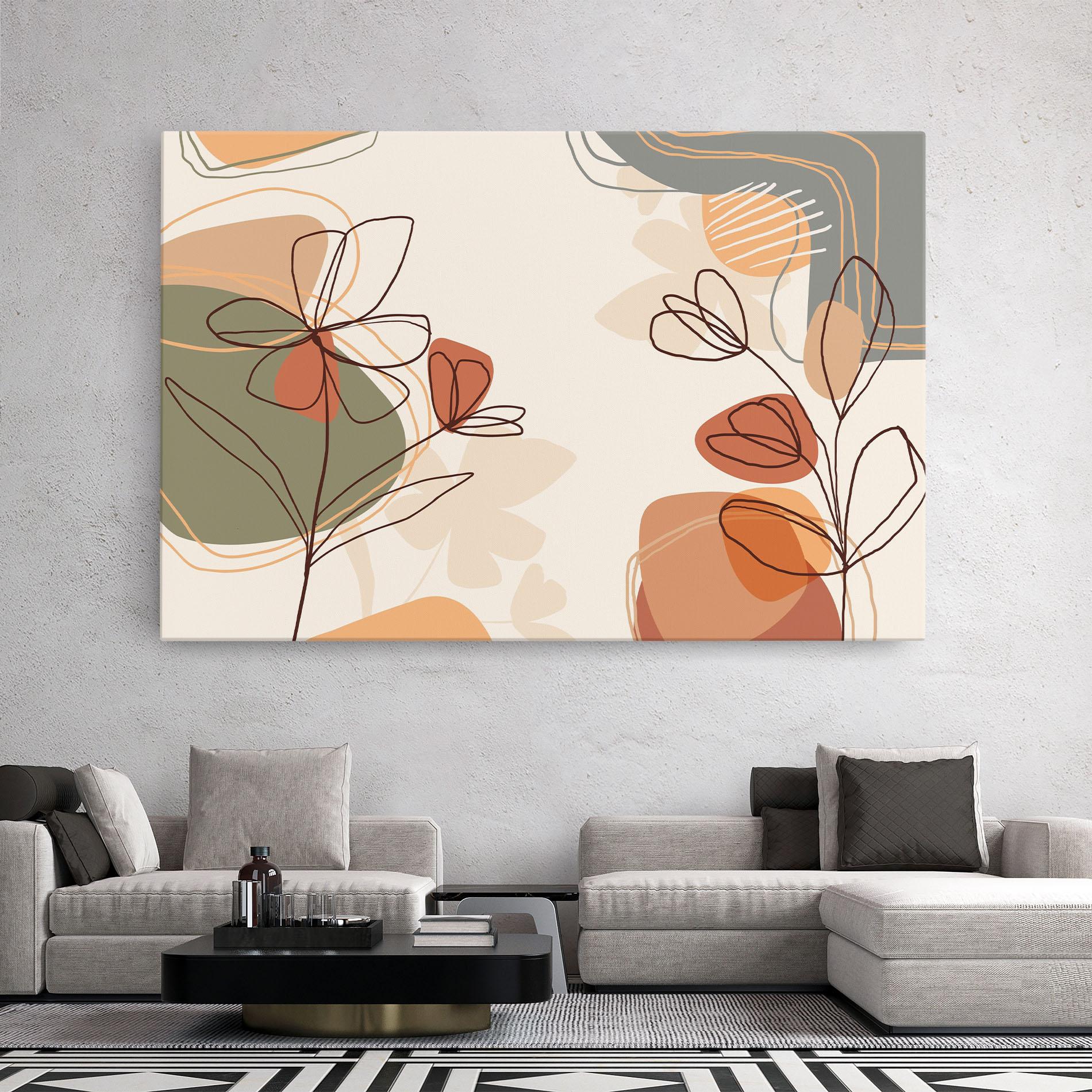 Vászonkép Brown Line Plants mockup 2