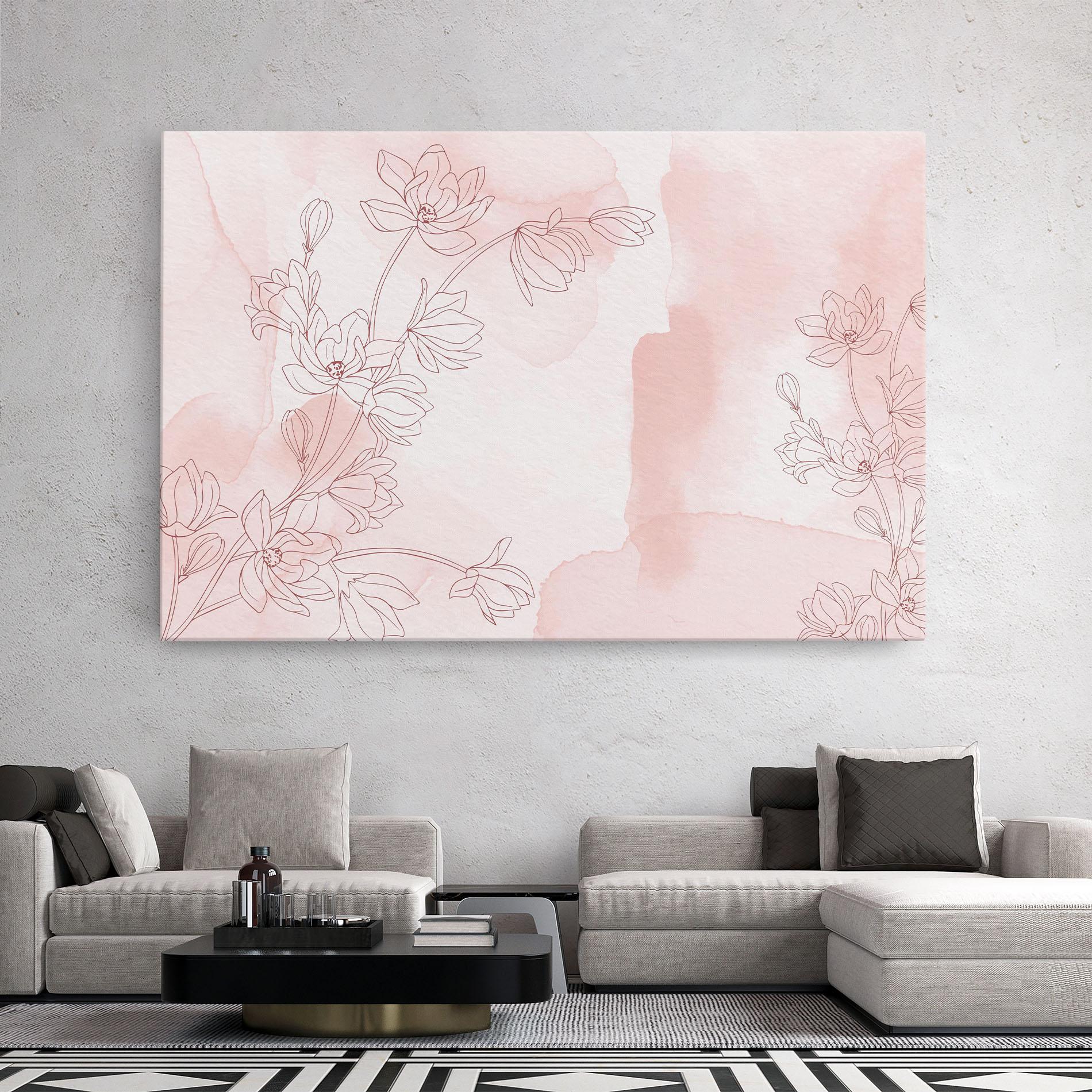 Vászonkép Pink Flower Line mockup 2