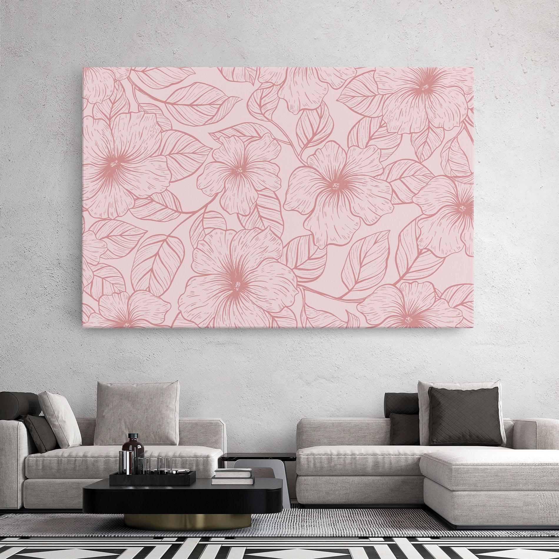 Vászonkép Pink Line Flower mockup 2