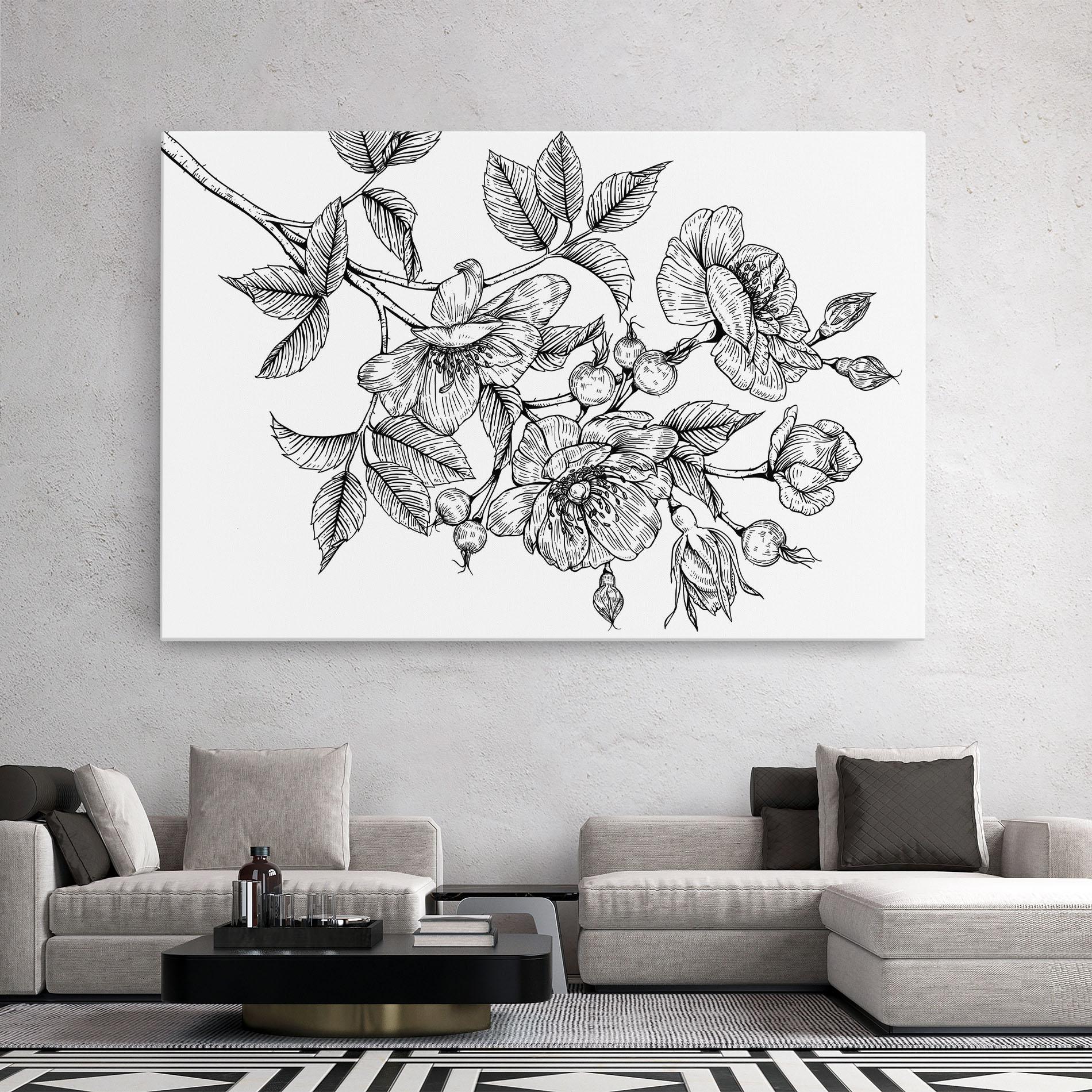 Vászonkép Rose Black Line mockup 2