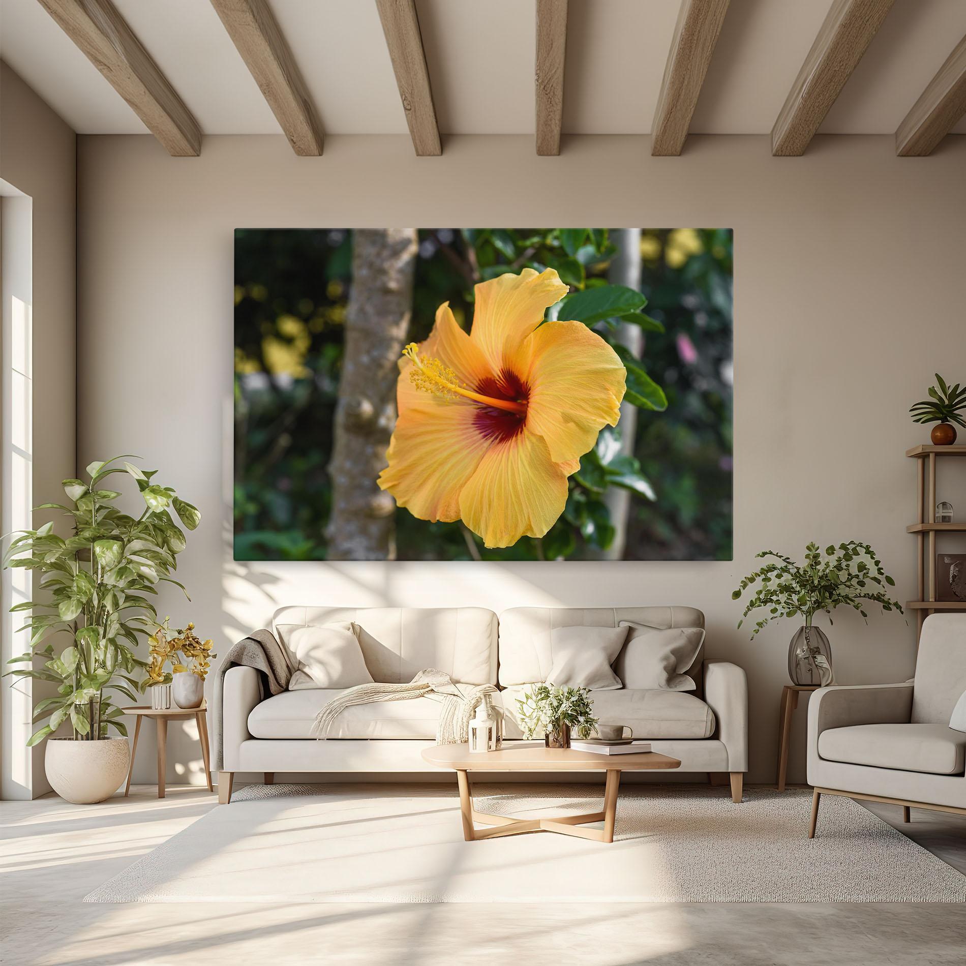 Vászonkép Yellow Hibiscus mockup 6