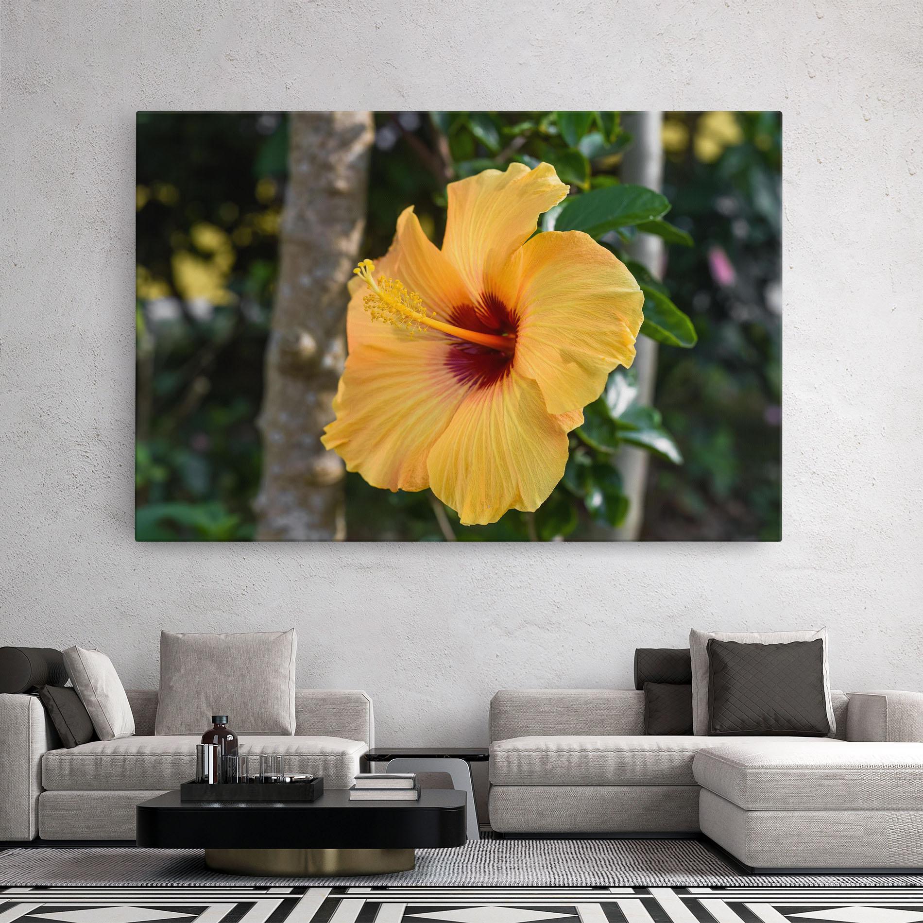 Vászonkép Yellow Hibiscus mockup 2
