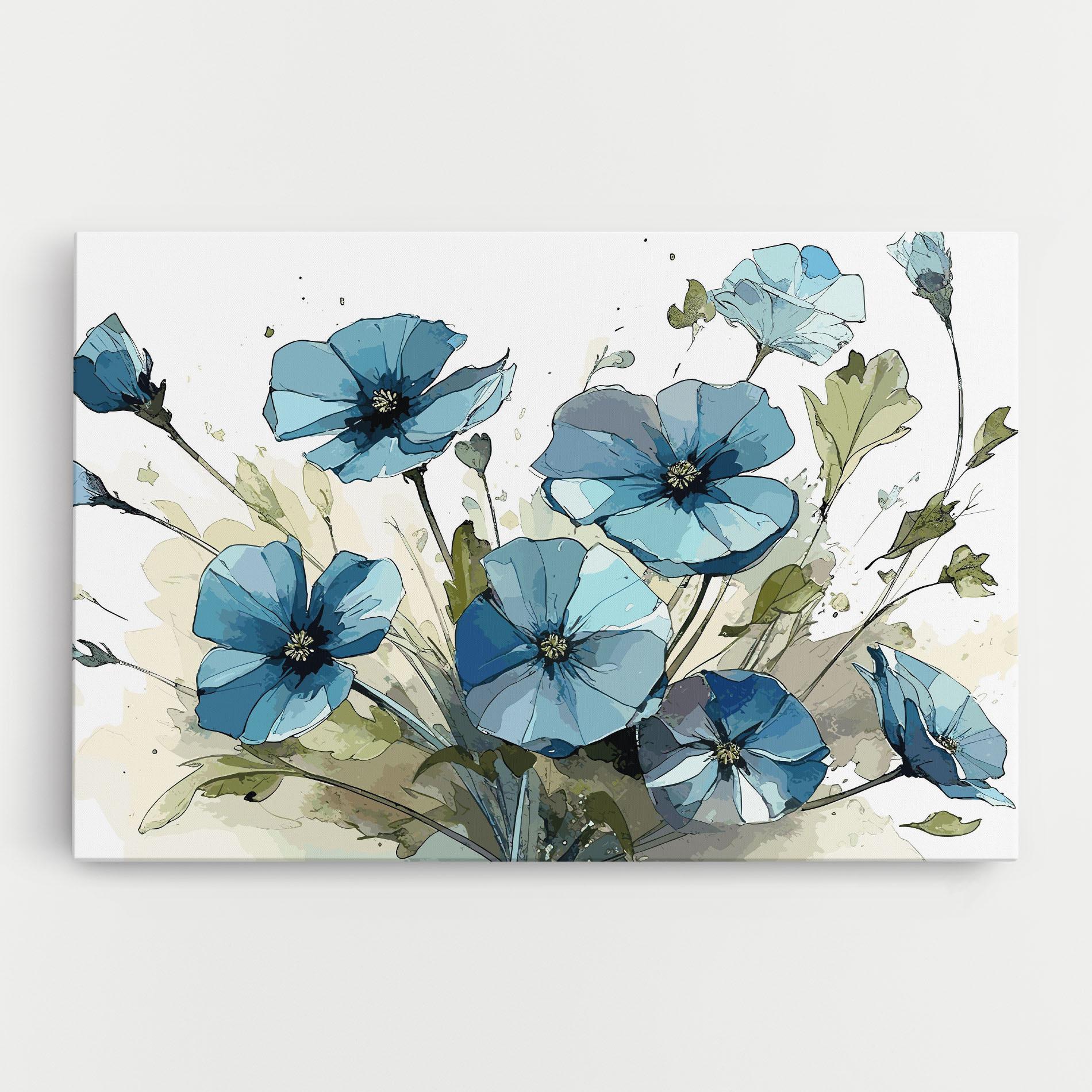 Vászonkép Blue Wild Plant mockup 0