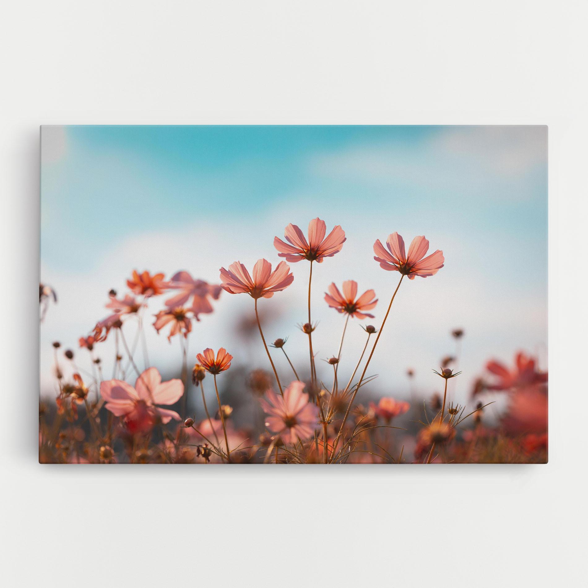 Vászonkép Cosmos Flowers Beautiful mockup 0
