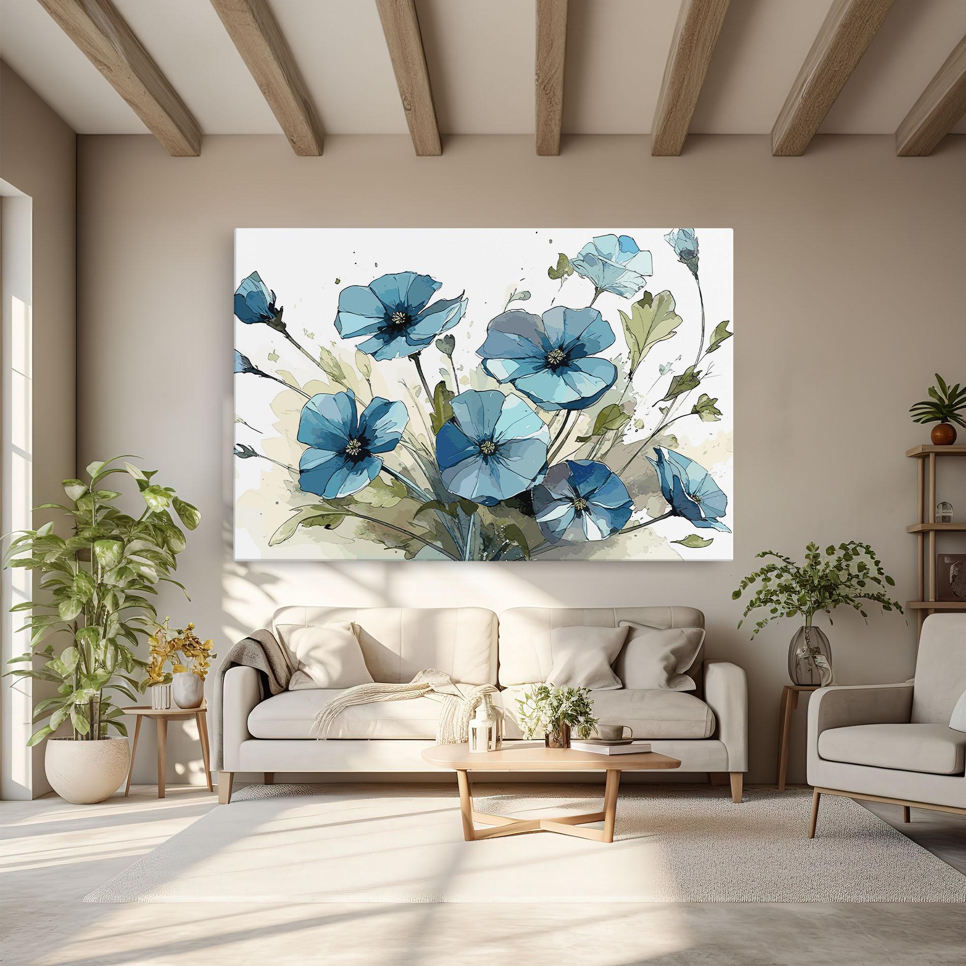 Vászonkép Blue Wild Plant mockup 6