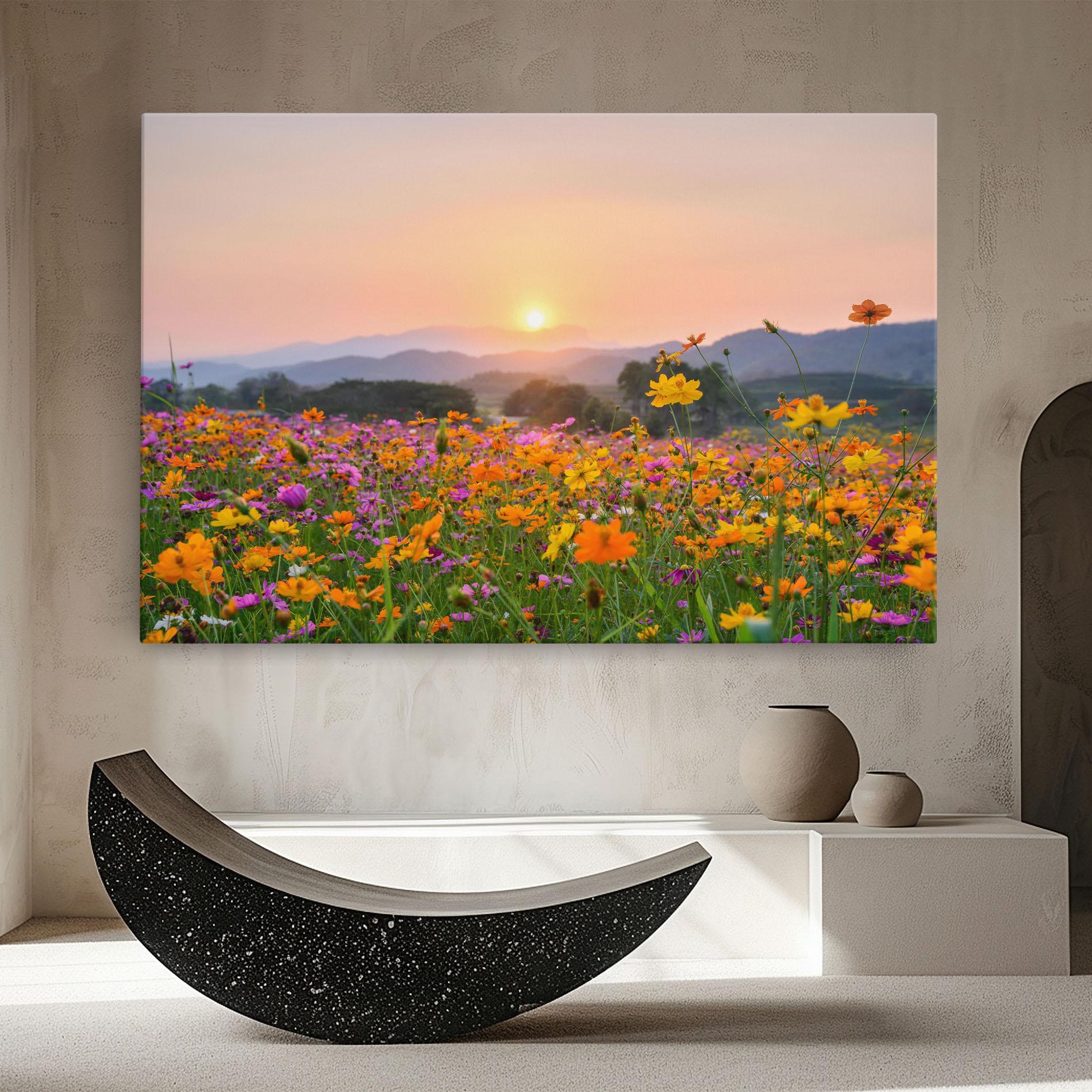 Vászonkép Sunset Mountain Flowerf mockup 8